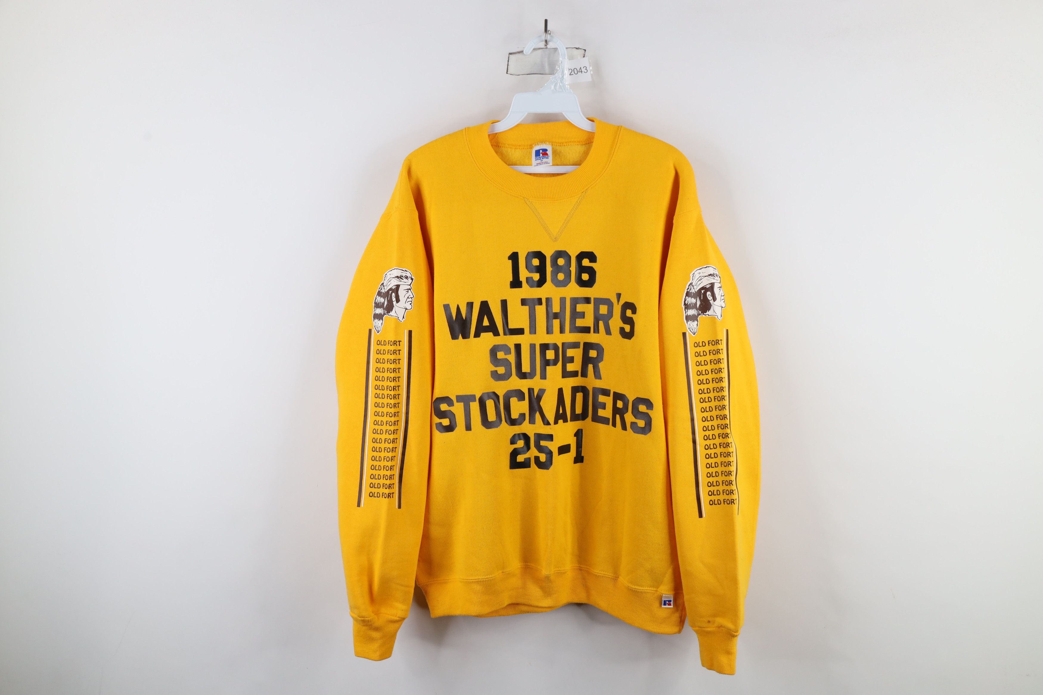 Russell Athletic × Vintage Vintage 80s Russell Athletic Stockaders Football Sweatshirt Size US M / EU 48-50 / 2 - 1 Thumbnail