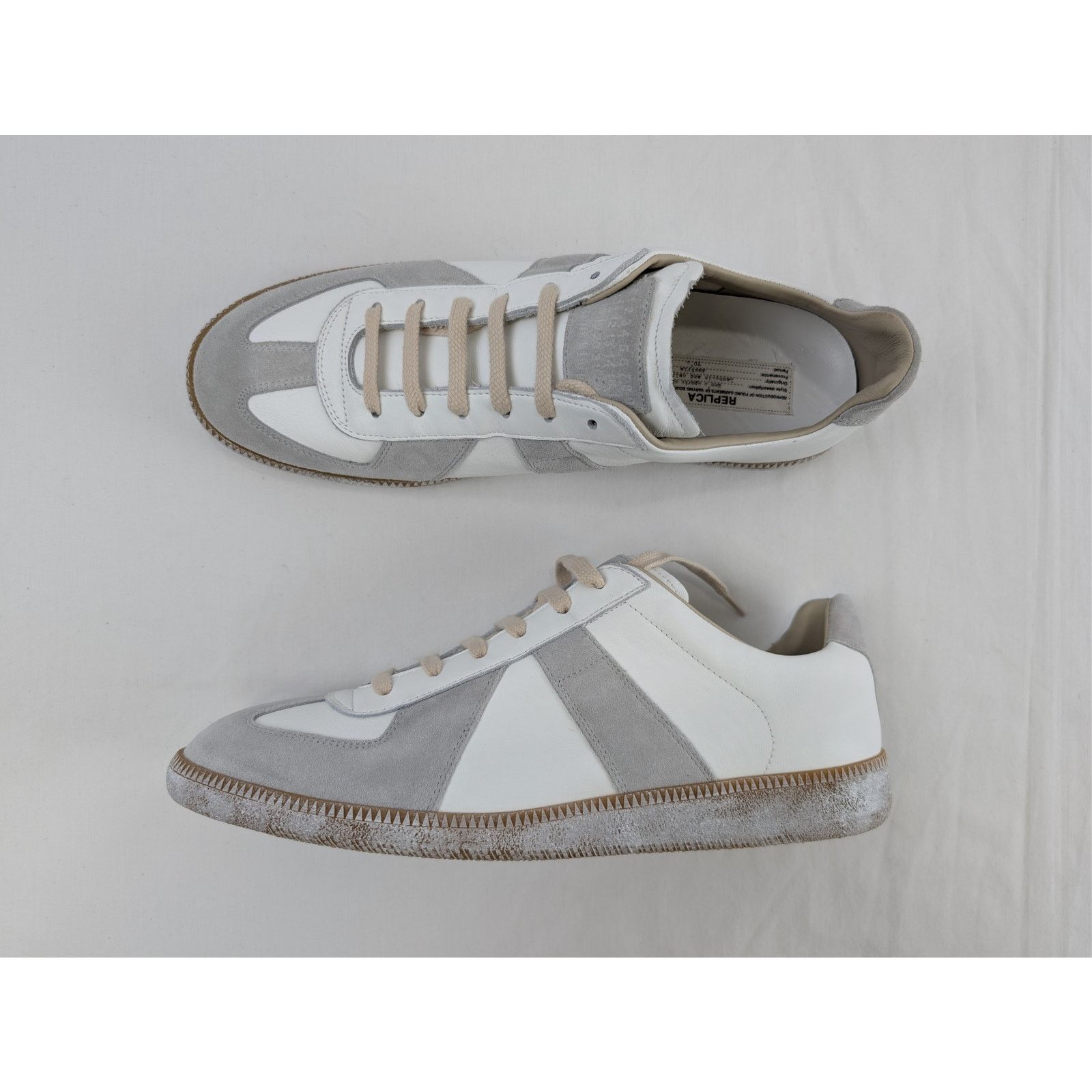 Maison Margiela o1rshd1 Replica sneakers in white and gray leather and suede Size US 13 / EU 46 - 1 Thumbnail