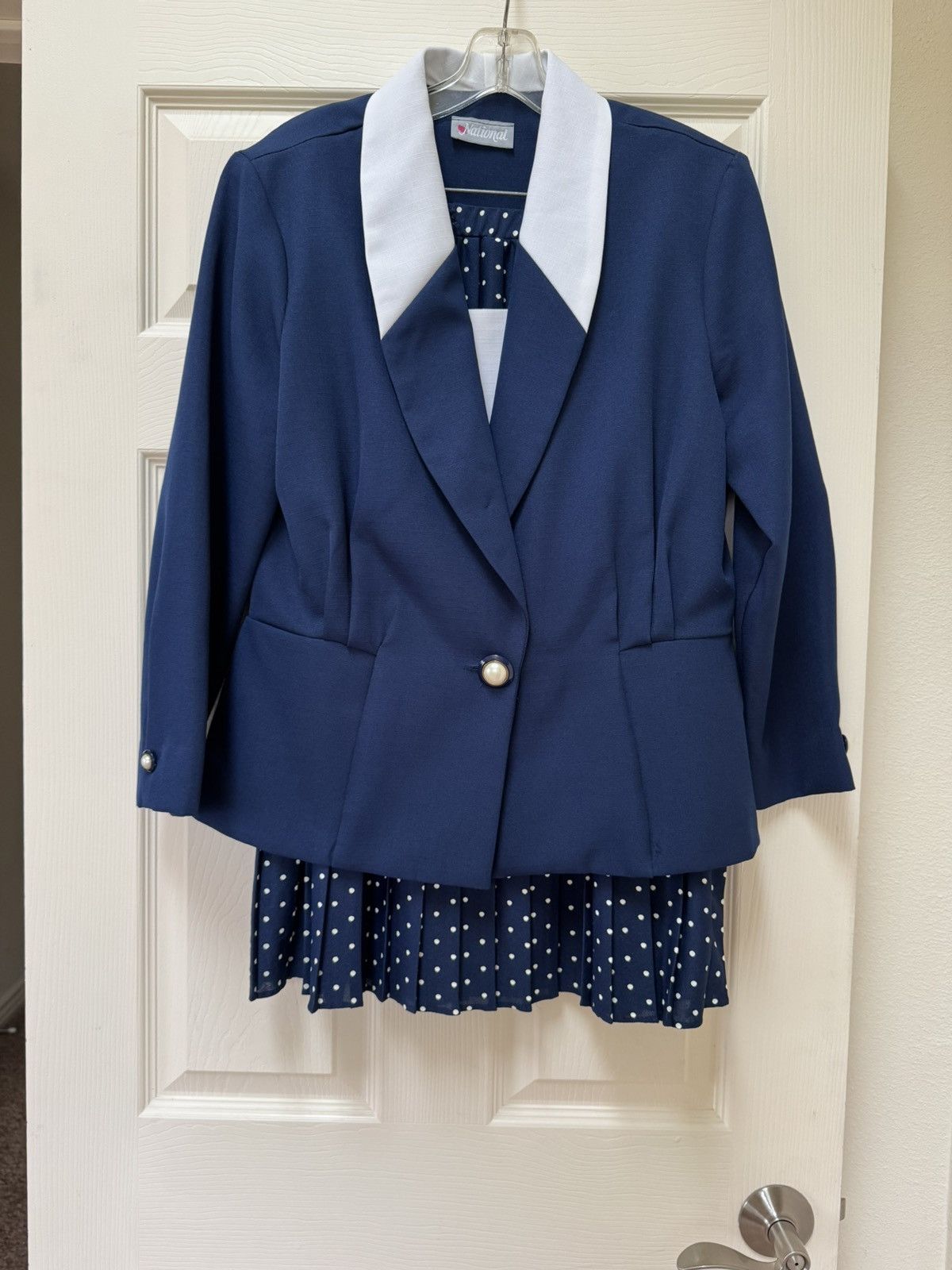 Vintage National women’s vintage 90s blazer pleated polka dot skirt Size 32" / US 10 / IT 46 - 2 Thumbnail