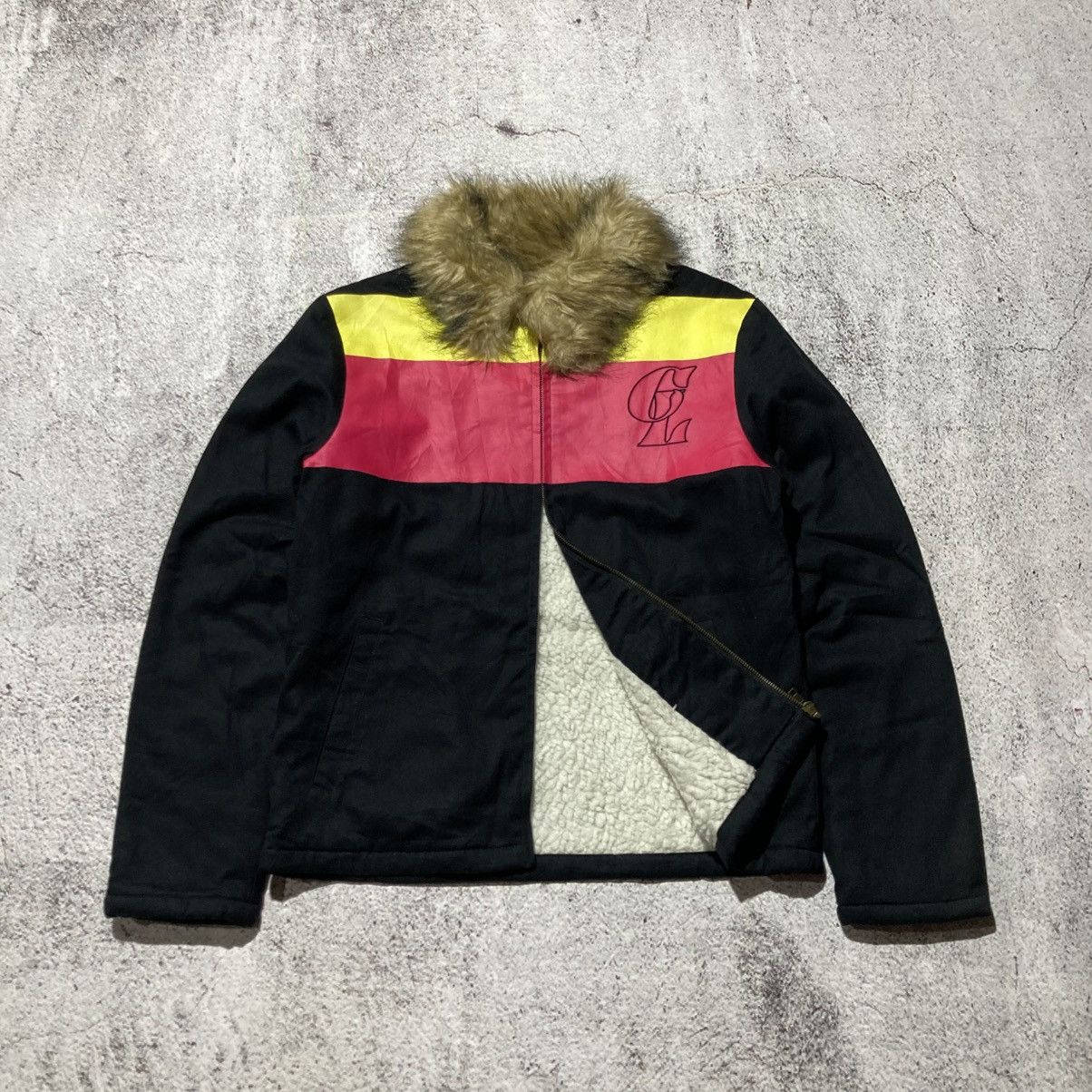 Japanese Brand 2000s CocoLulu Canvas Fur Work Jacket Black Punk Style Size US M / EU 48-50 / 2 - 3 Thumbnail