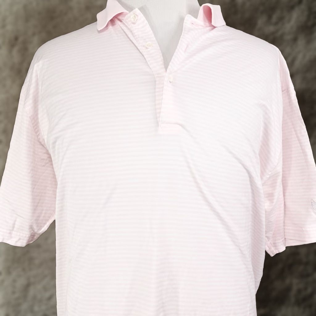 Vintage Fairway & Greene Men's Short Sleeve Striped Polo Shirt Large Pink Casual Business Summer Size US L / EU 52-54 / 3 - 1 Thumbnail