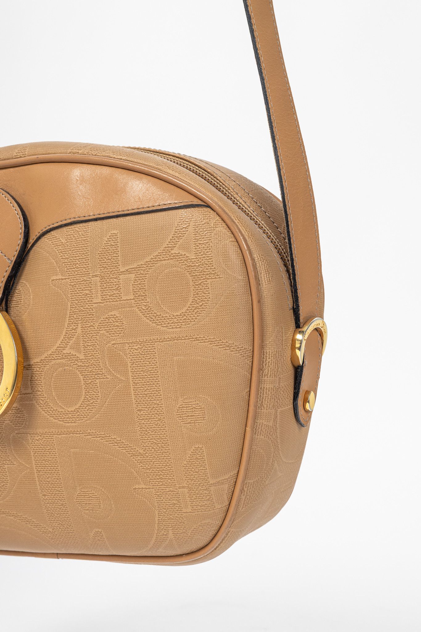 Dior Christian Dior Camel Trotter Leather-Trim Shoulder Bag Size ONE SIZE - 7 Thumbnail