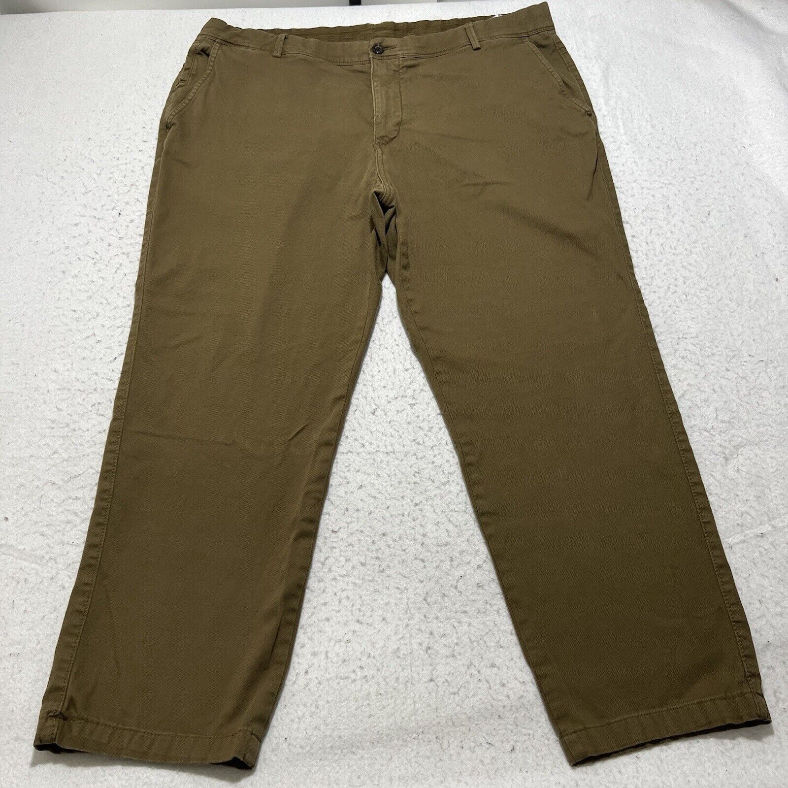 Other Cortefiel 42 Flat Front Dark Brown/Green Chino Pants (42x28) Size US 42 / EU 58 - 1 Thumbnail