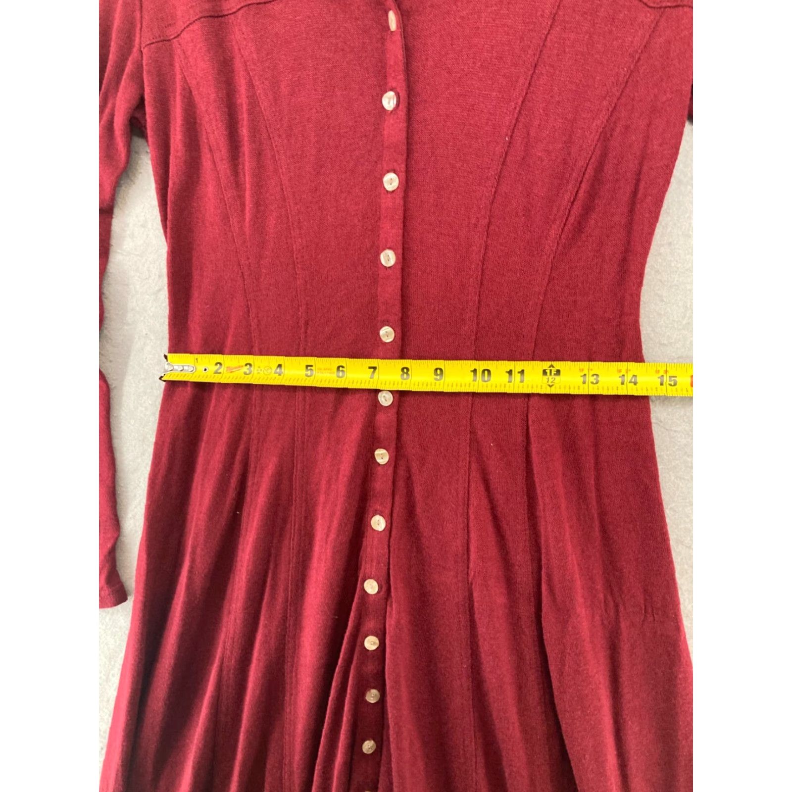 Vintage VINTAGE Karen Alexander Womens Dress Maxi Long Red Button Up USA MADE Size M / US 6-8 / IT 42-44 - 3 Thumbnail