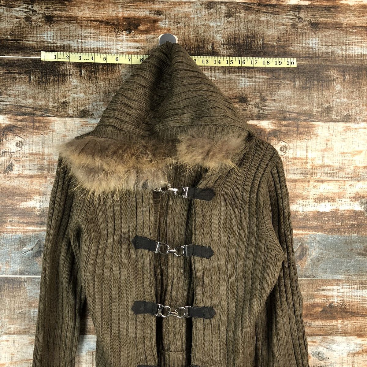 Homespun Knitwear × Japanese Brand Mish Mash japan Brown fur hoodie Knitwear #A2401 Size M / US 6-8 / IT 42-44 - 2 Thumbnail