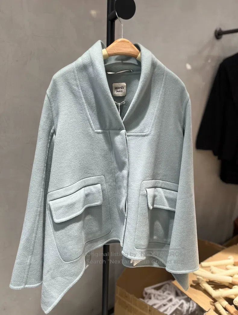Hermes Hermes Sky Blue Cashmere Overcoat Size XS / US 0-2 / IT 36-38 - 1 Thumbnail