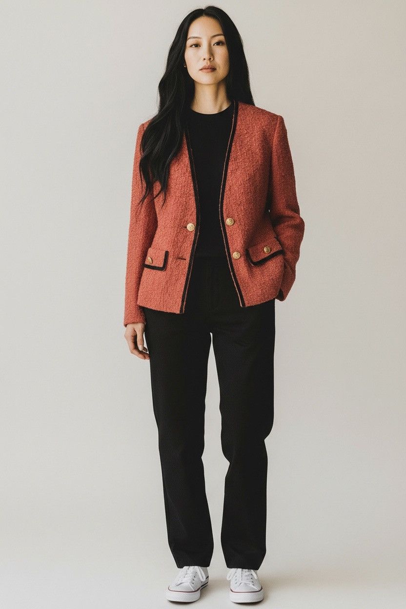DEFEND PARIS PARIS STYLE TWEED JACKET DESIGN DENIS MARCIANO GOLD BUTTON Size M / US 6-8 / IT 42-44 - 1 Thumbnail