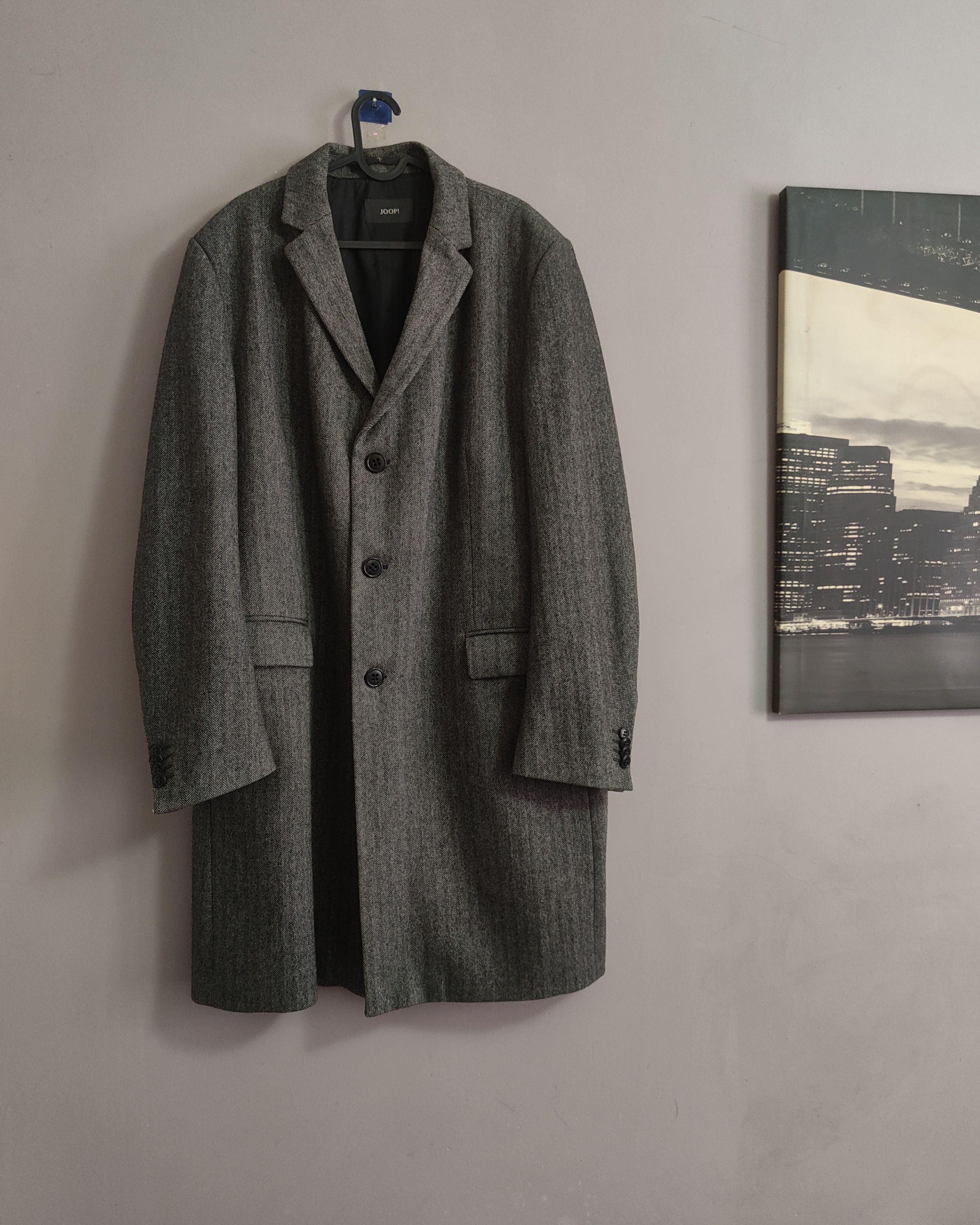 image of Joop! Luxury Maddox Grey Wool Coat, Men's (Size Large)