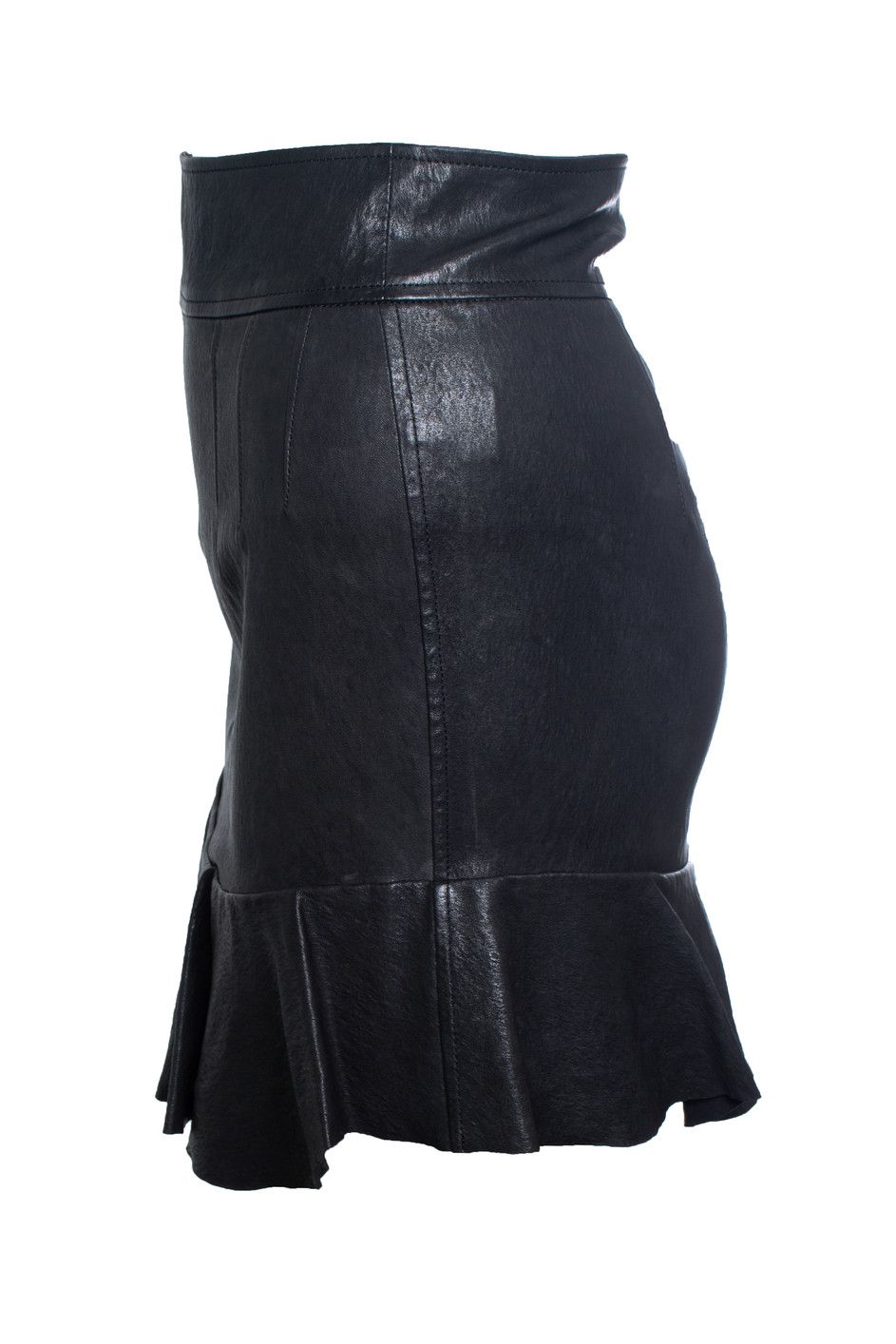 Isabel Marant Isabel Marant, leather skirt with ruffle stroke Size 26" / US 2 / IT 38 - 2 Thumbnail