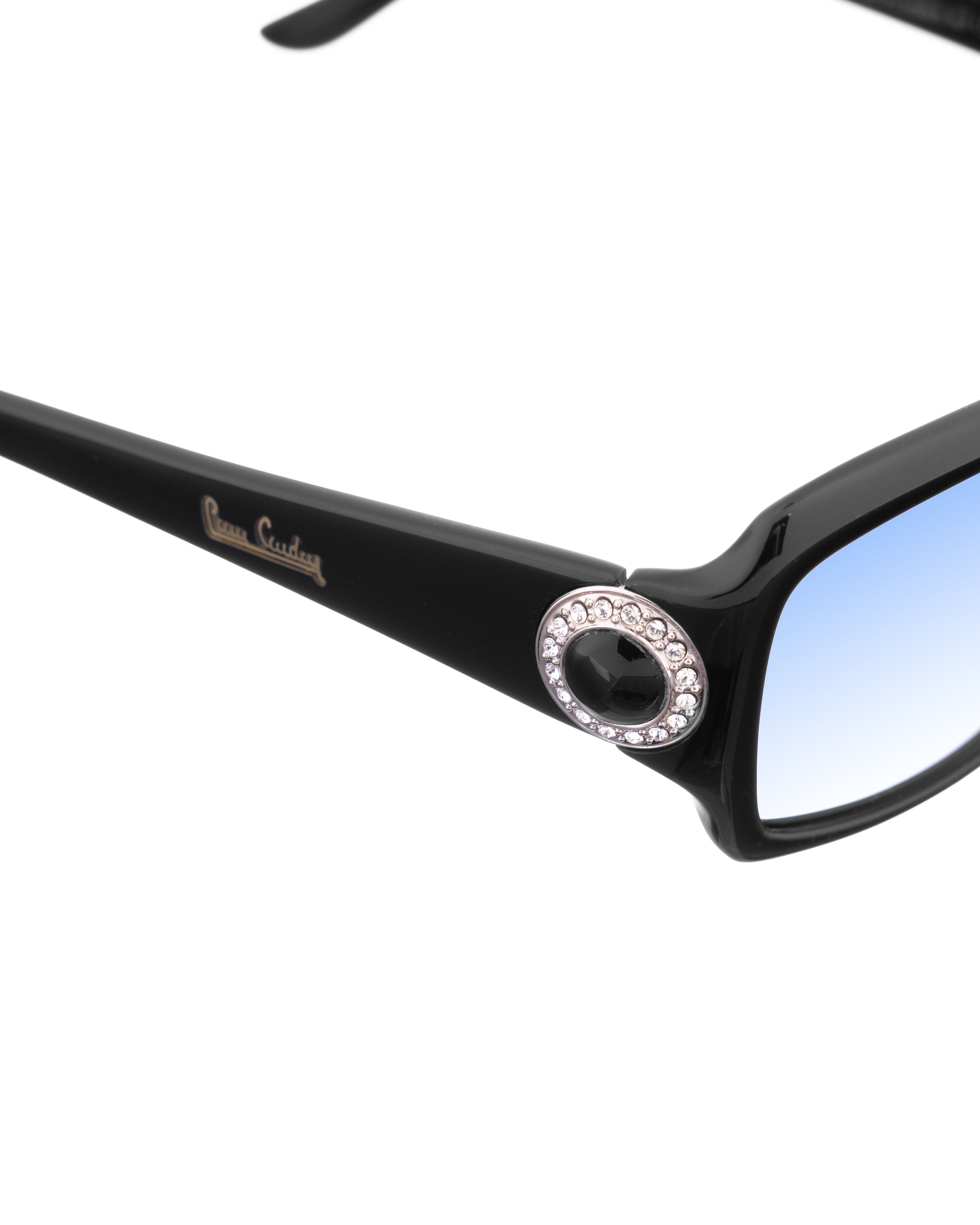 Pierre Cardin Pierre Cardin 00s Rectangle Black With Crystals Sunglasses Size ONE SIZE - 3 Thumbnail