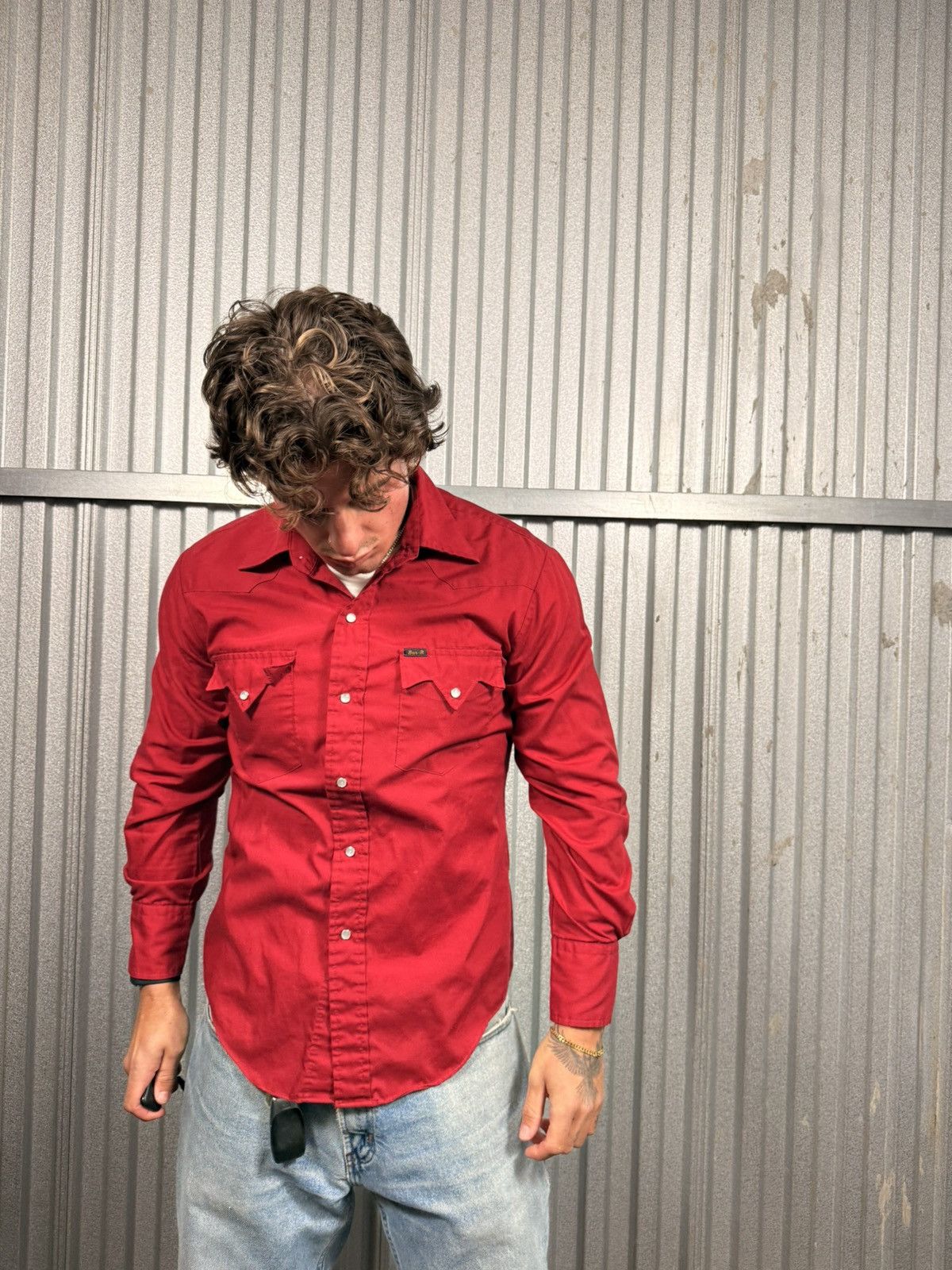 Other 70s Vintage Bar Rancher Western Pearl Snap Red Cowboy Shirt Size US M / EU 48-50 / 2 - 2 Thumbnail