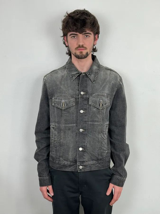 Armani 2000s Armani Faded Grey Light Denim Jacket Size US M / EU 48-50 / 2 - 2 Thumbnail
