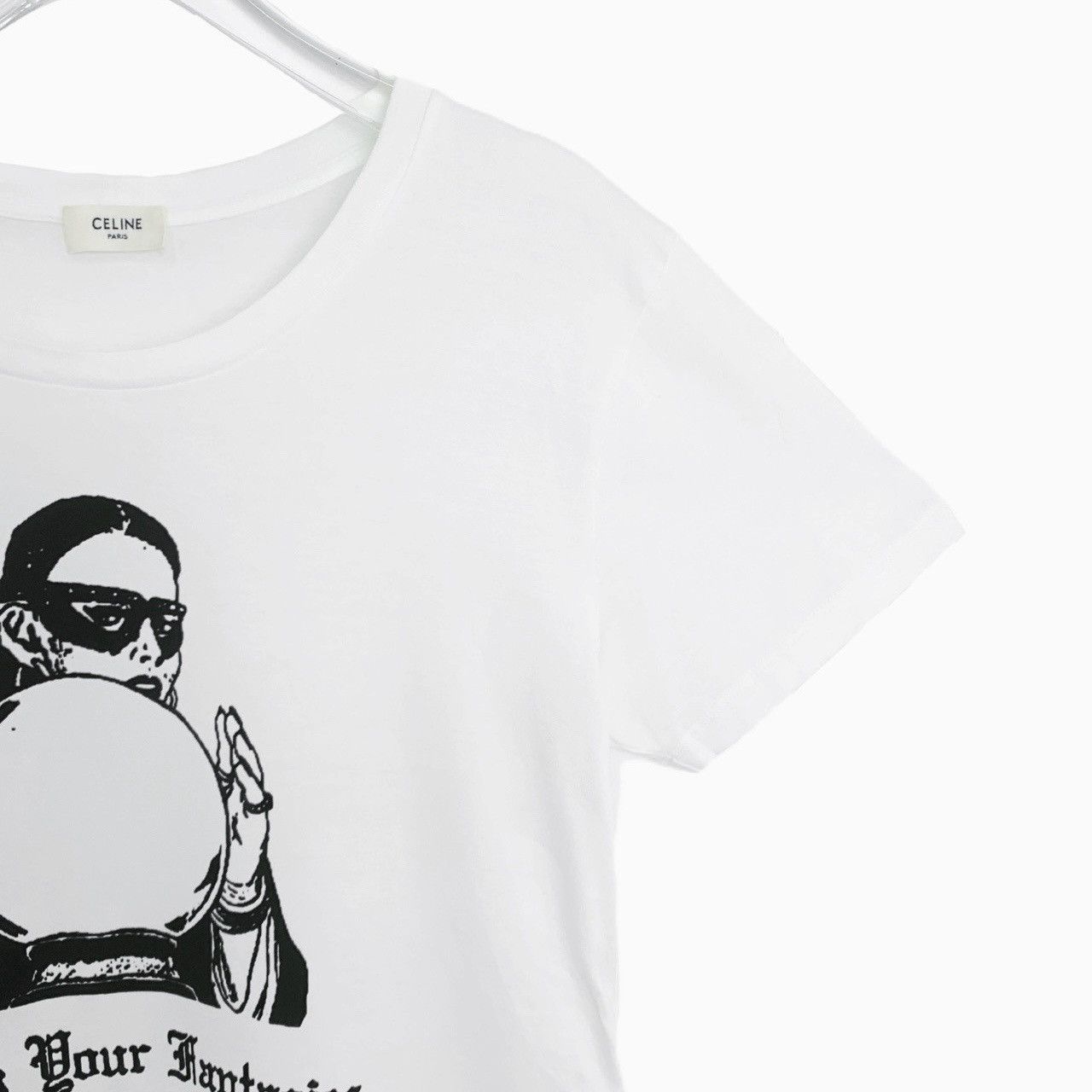 Celine Celine White Portrait Printed Short Sleeve T-shirt K26WX Size M / US 6-8 / IT 42-44 - 3 Thumbnail