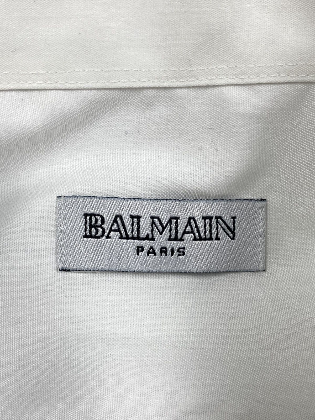 Balmain Balmain Paris White Button Up Long Sleeve Luxury Shirt Size US L / EU 52-54 / 3 - 10 Thumbnail