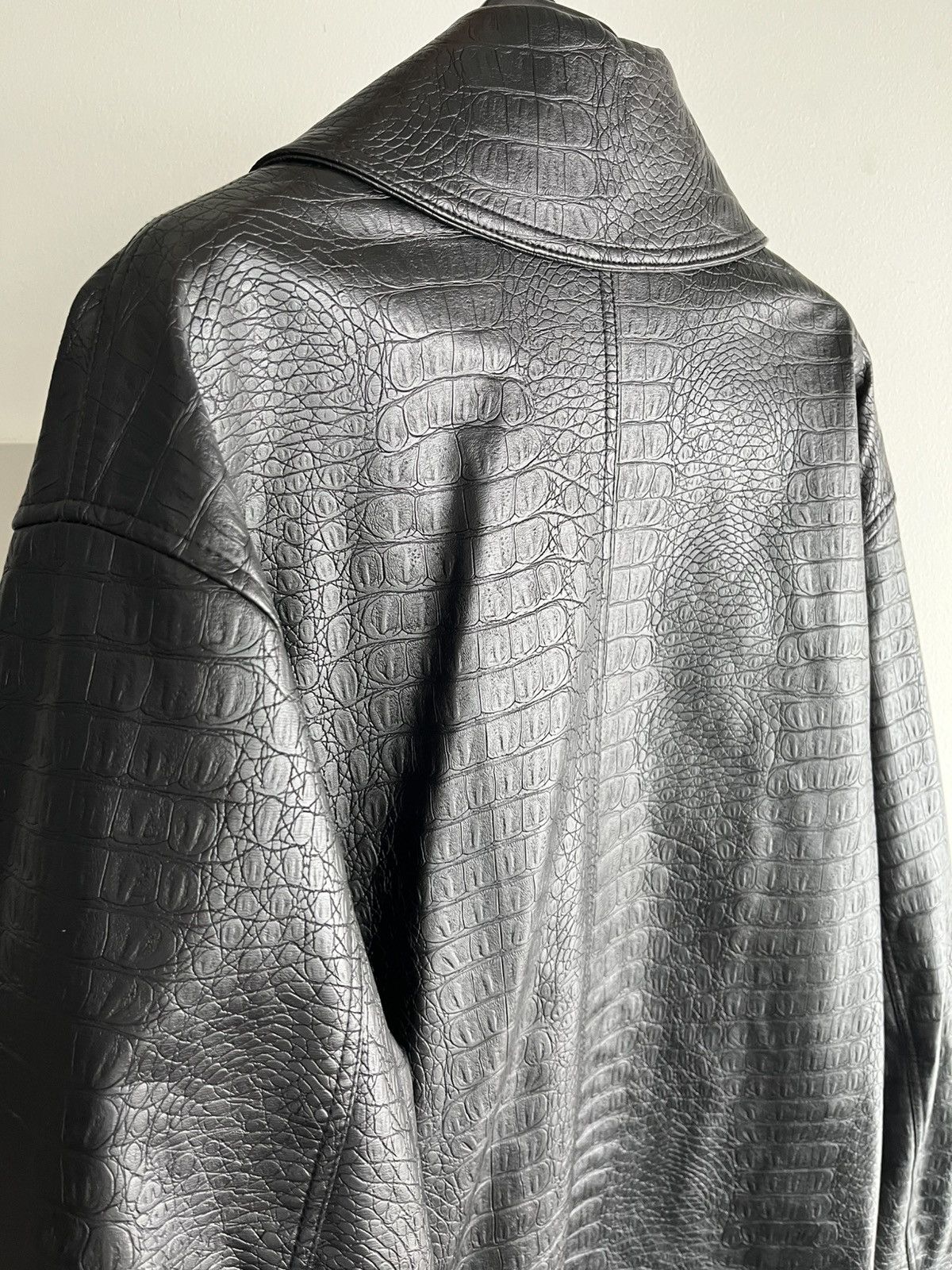 Soulland Super Rare Brand New Croc Embossed Leather Blazer Jacket Size US XL / EU 56 / 4 - 9 Thumbnail