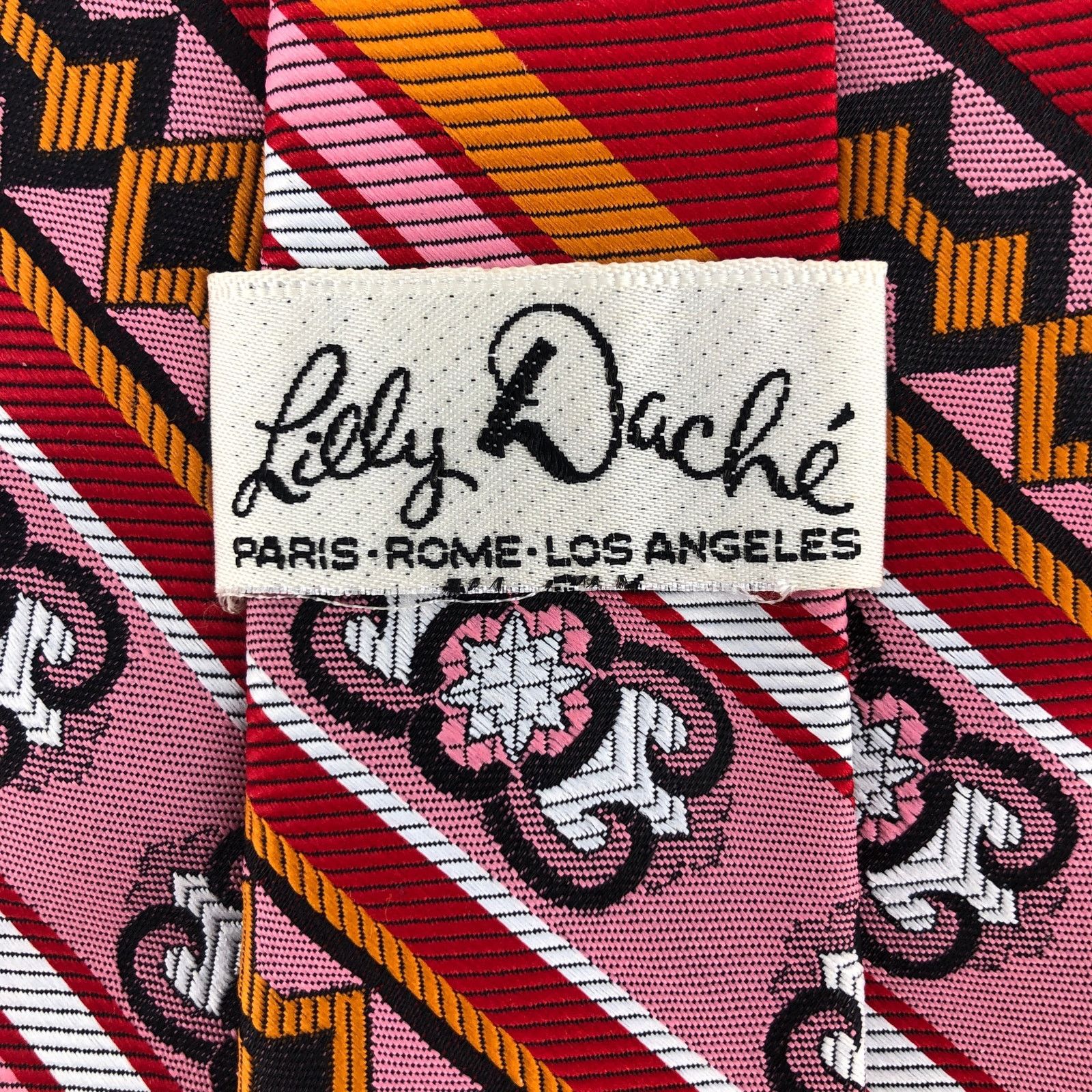 Lilly Dache × Vintage 70s wide striped necktie Lilly Dache 1970s vintage red pink Size ONE SIZE - 4 Thumbnail