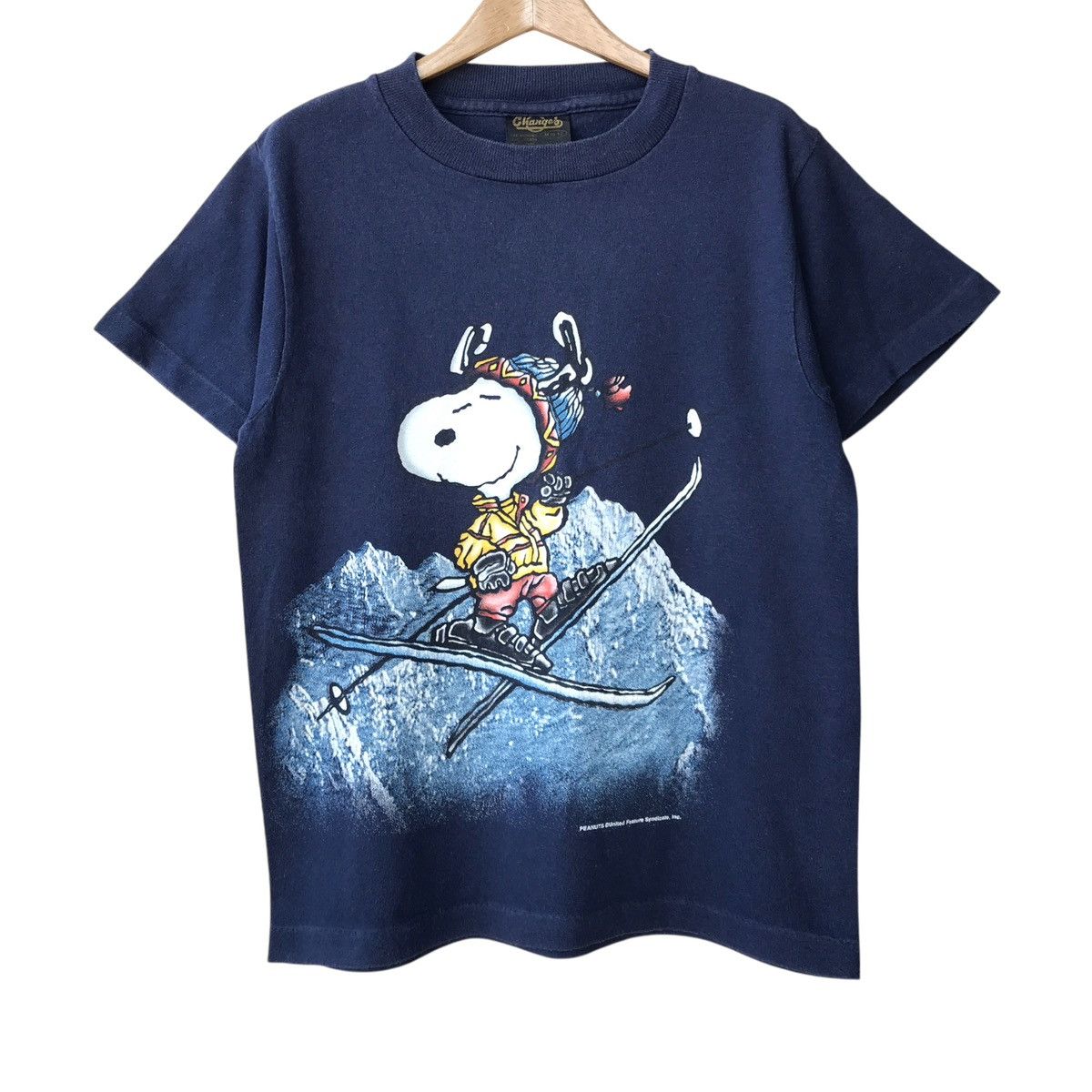 Changes × Peanuts × Vintage Snoopy Peanuts Skiing Vintage 1990s Changes Unisex Kids Tee Size US M / EU 48-50 / 2 - 1 Thumbnail