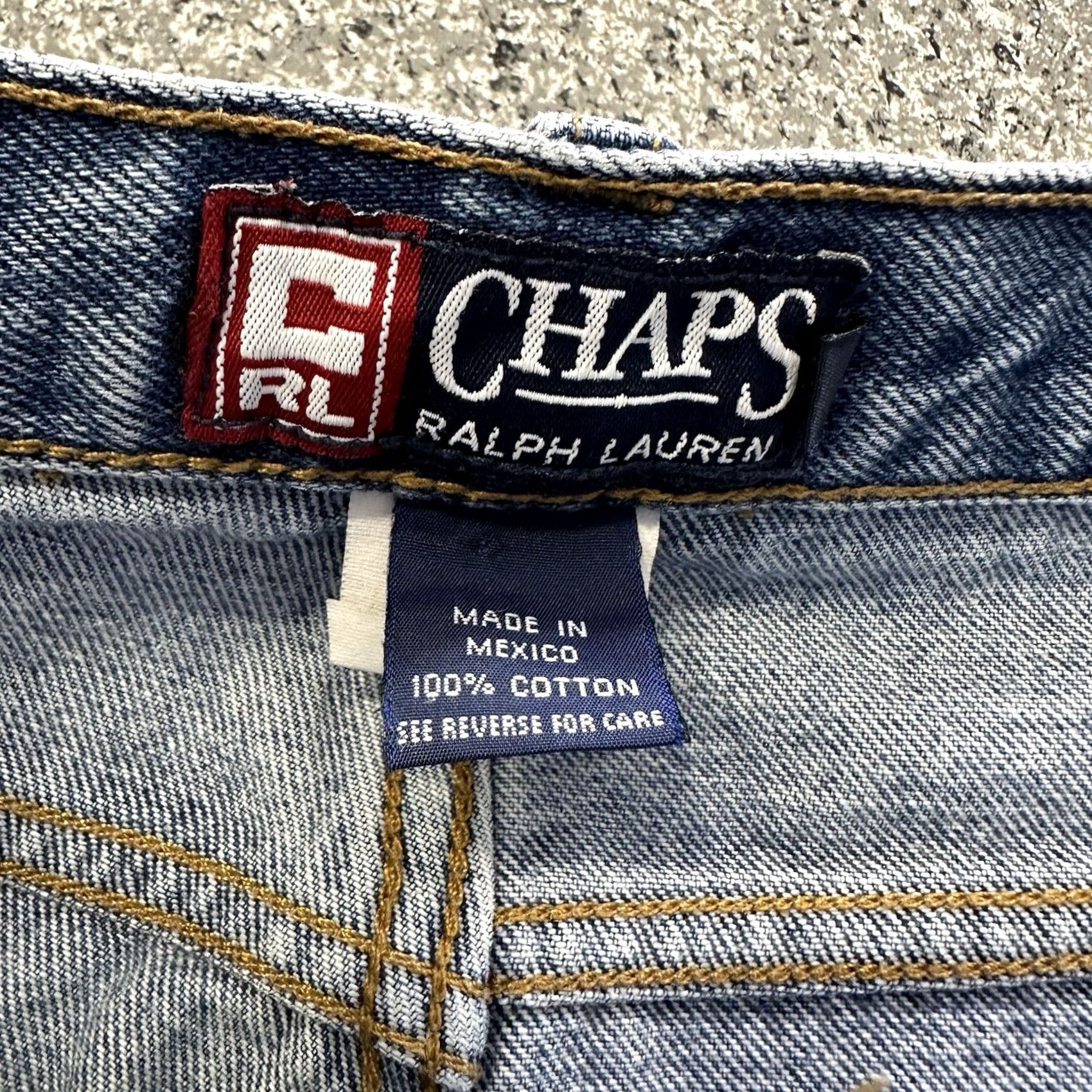 Chaps VINTAGE Chaps Jean Shorts Mens 42 90s Y2K Stone Wash 10” Jorts Blue Denim Casual 5-Pocket Mens XS? Size US 42 / EU 58 - 3 Thumbnail
