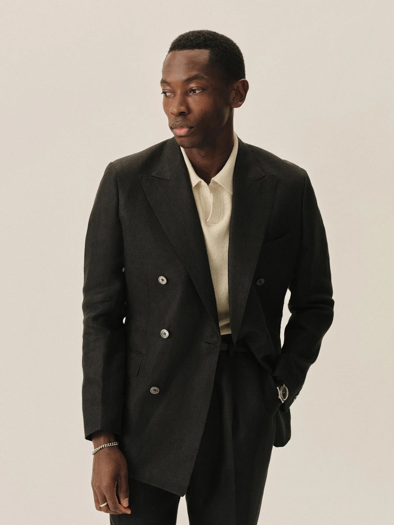 Buck Mason ($698) Casablanca Linen Double Breasted Blazer Size US L / EU 52-54 / 3 - 3 Thumbnail