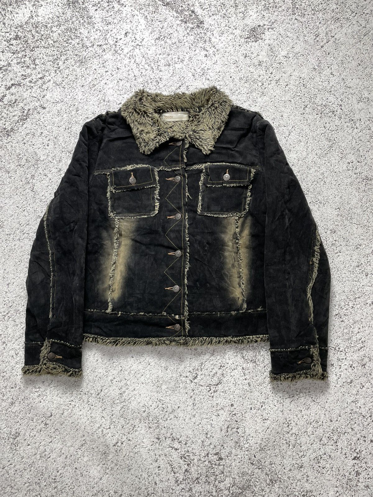 Japanese Brand 2000s IOIIOI - avant garde goth cropped faux fur jacket y2k Size M / US 6-8 / IT 42-44 - 2 Thumbnail