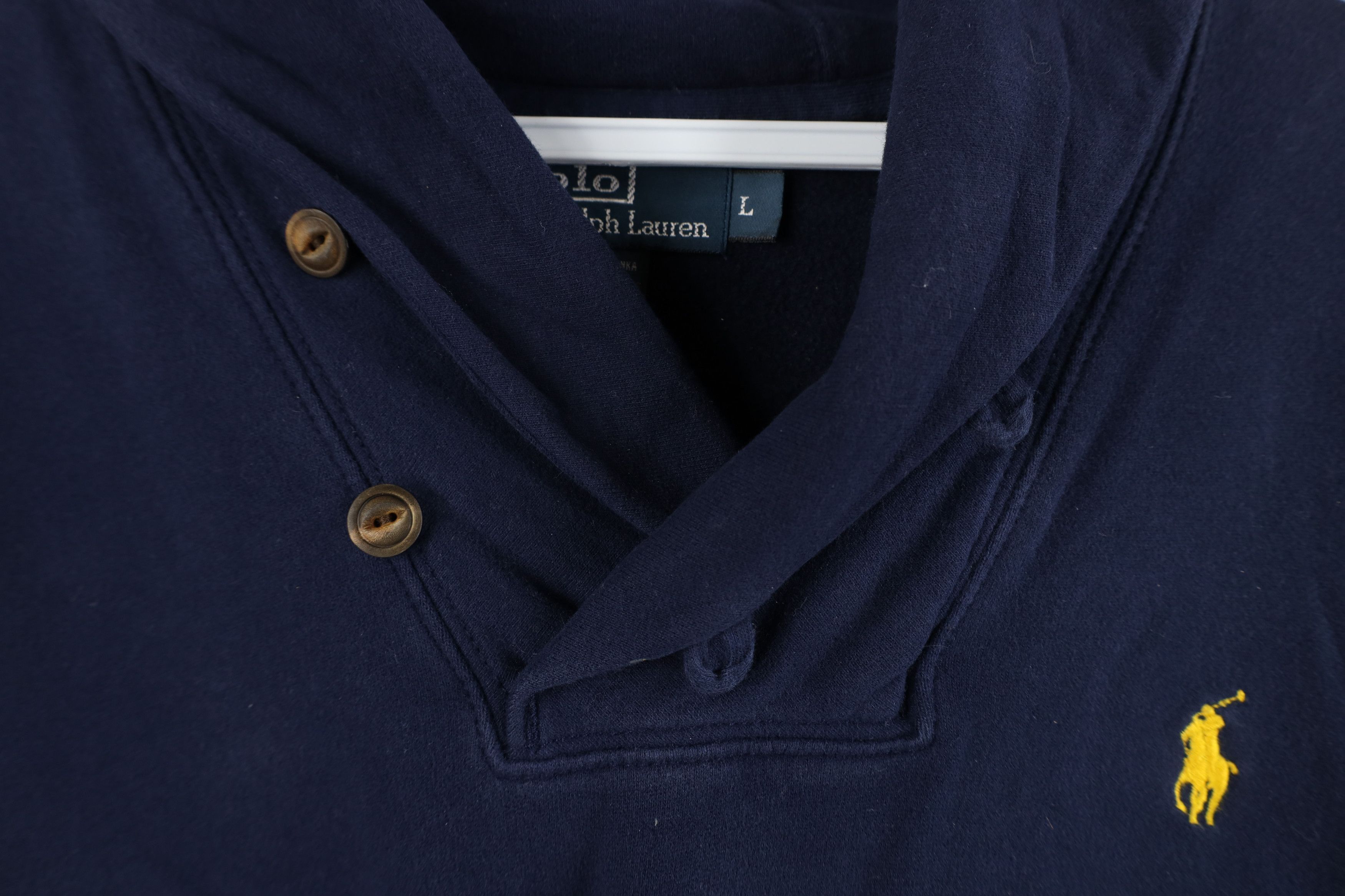 Polo Ralph Lauren Vintage 90s Ralph Lauren Distressed Sweatshirt Navy Blue Size US L / EU 52-54 / 3 - 7 Thumbnail