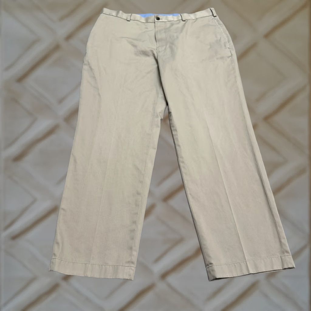 Lacoste Brooks Brothers Chino Pants Mens 38x30 Cotton Tan Modern Regular Straight Slant Pocket Modern Beltloop 38 in inseam Size US 38 / EU 54 - 1 Thumbnail