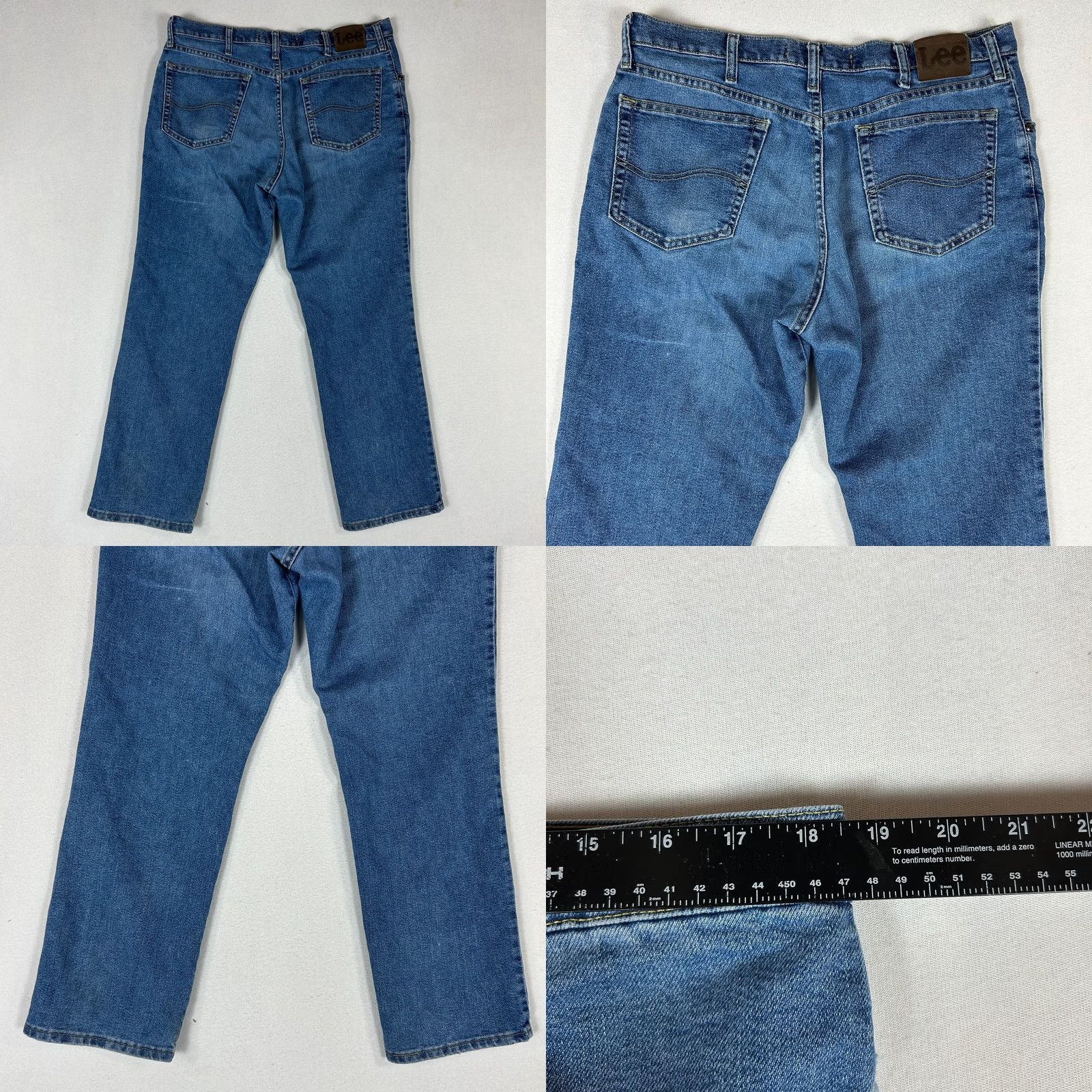 Lee Lee Jeans Men's 38X30 Blue Denim Casual Regular Fit Straight Leg Mid Rise Jeans Size US 38 / EU 54 - 8 Thumbnail