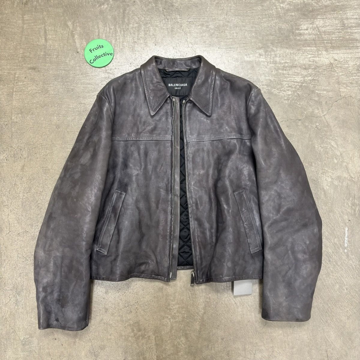 Balenciaga Balenciaga Unifit dirty calf crinkle leather jacket Size US M / EU 48-50 / 2 - 3 Thumbnail