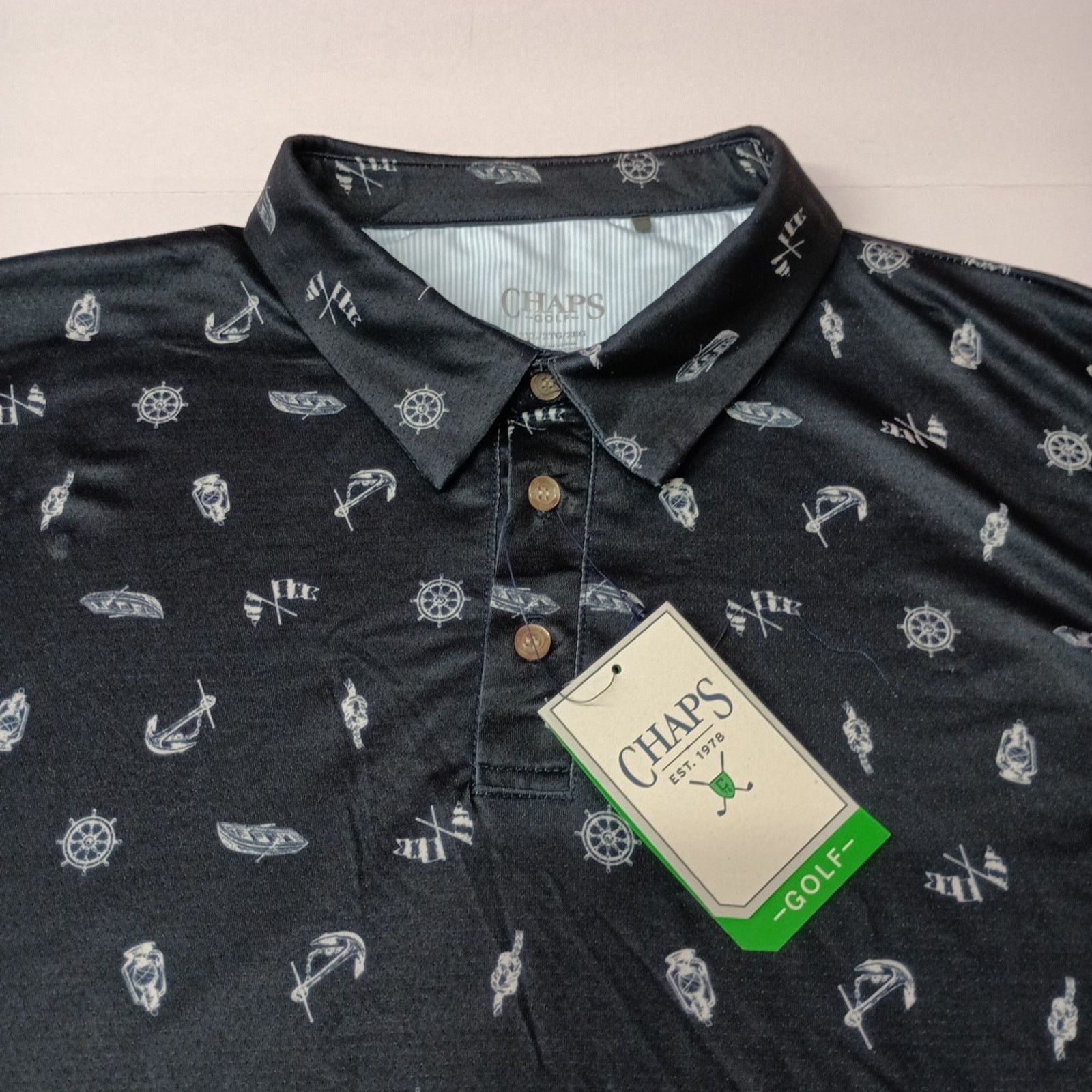 Chaps Chaps Golf Polo Shirt Men's Size 2XL Navy Moisture Wick Size US XXL / EU 58 / 5 - 2 Thumbnail