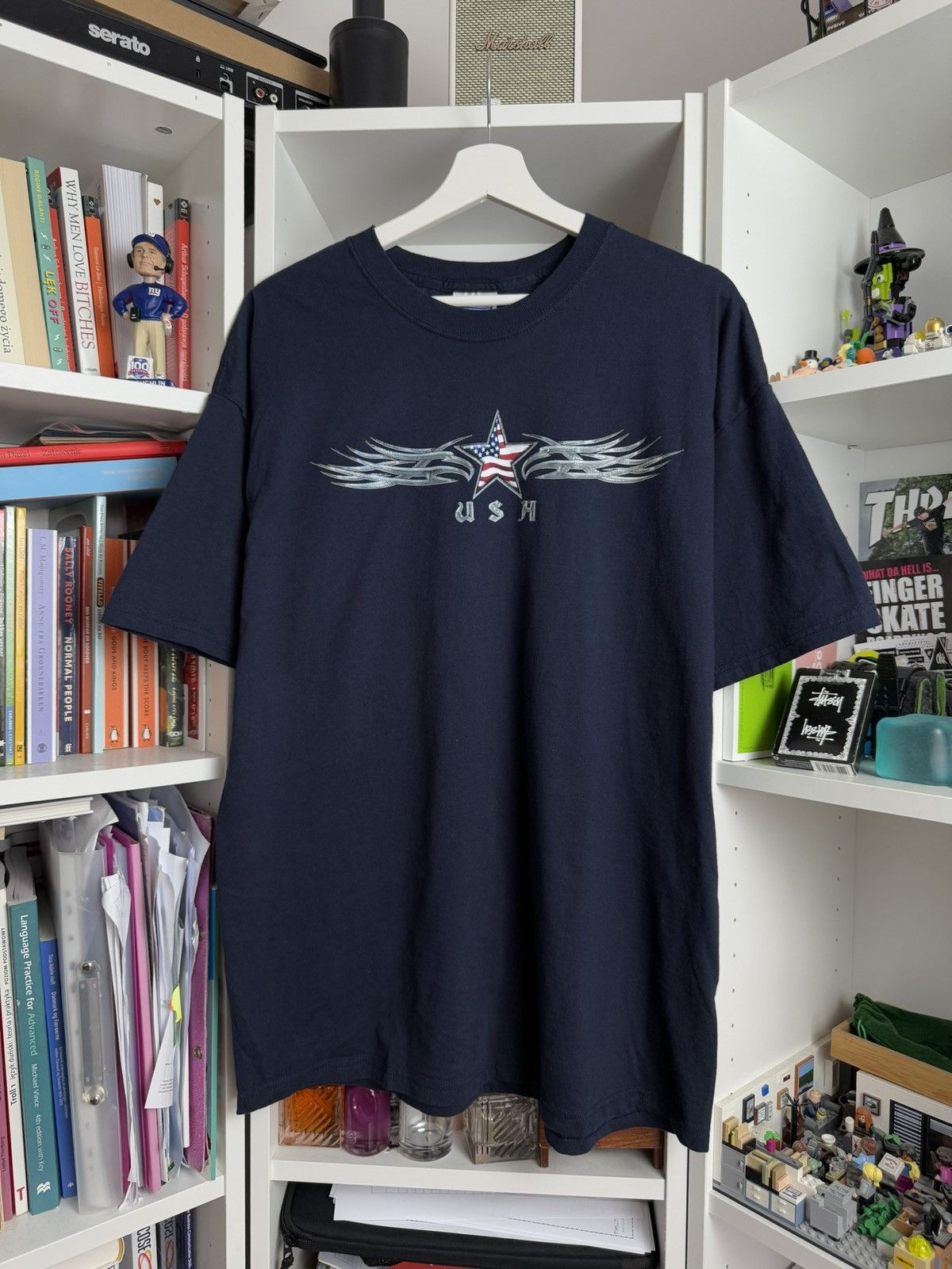 Hanes × Vintage Vintage 90s Usa tribal Hanes heavyweight t-shirt XL skate Size US XL / EU 56 / 4 - 1 Thumbnail