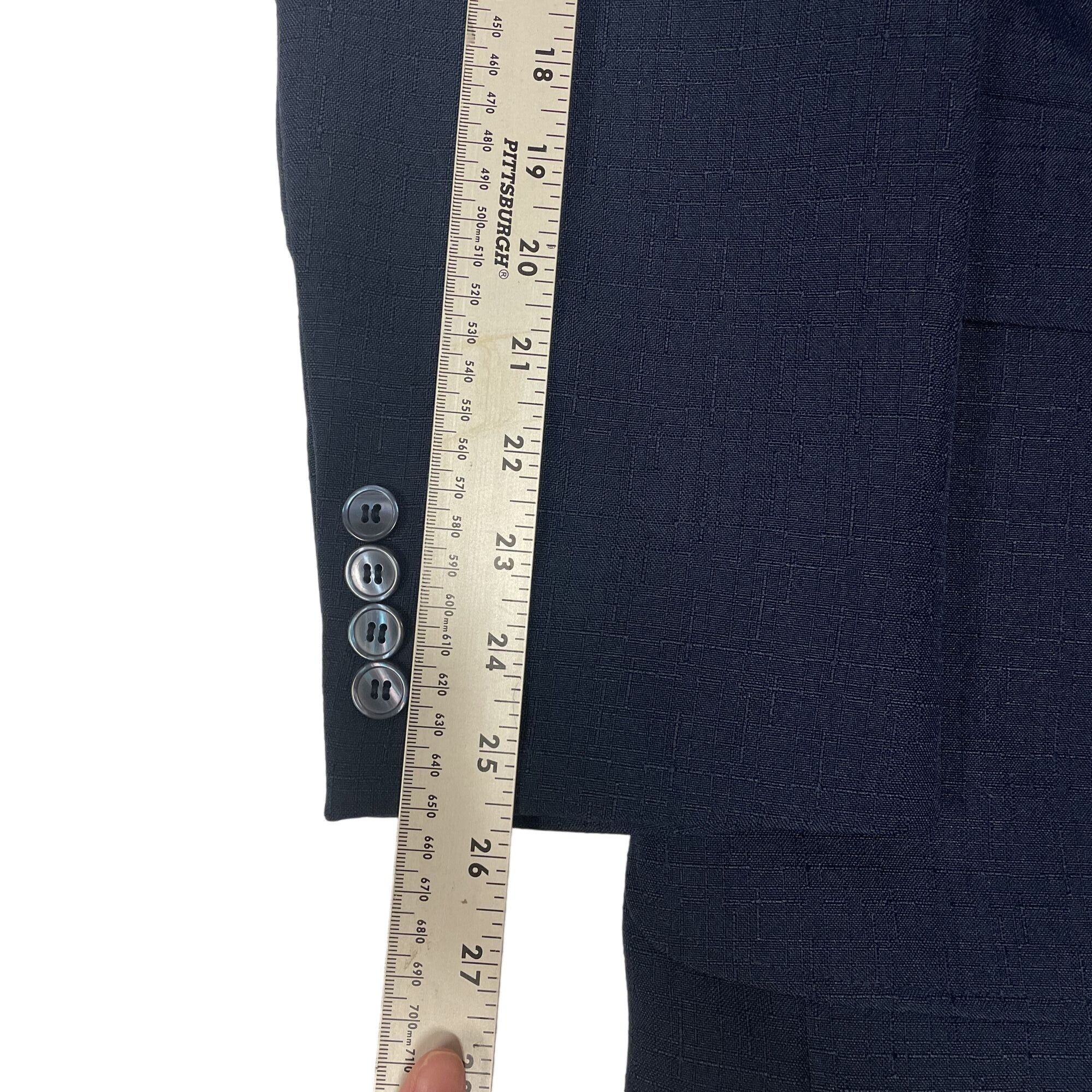 Haband Vtg Haband MOD Sport Coat TEXTURED BLUE Disco Jacket Size 42R - 9 Thumbnail
