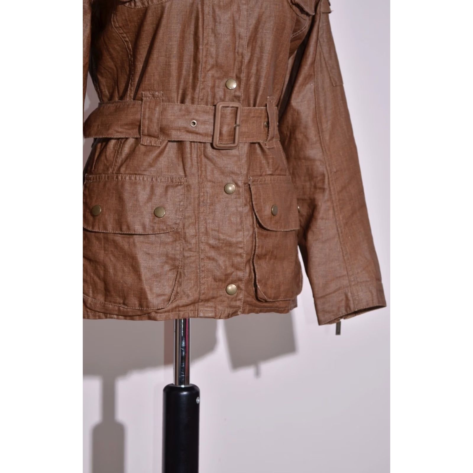 Barbour Barbour Jacket Womens Linen Short Belted Size UK8 US4 Brown Linen Jacket Belted Barbour Womens 8 Linen Jacket Brown Belted Casual Jacket Womens Size M / US 6-8 / IT 42-44 - 3 Thumbnail