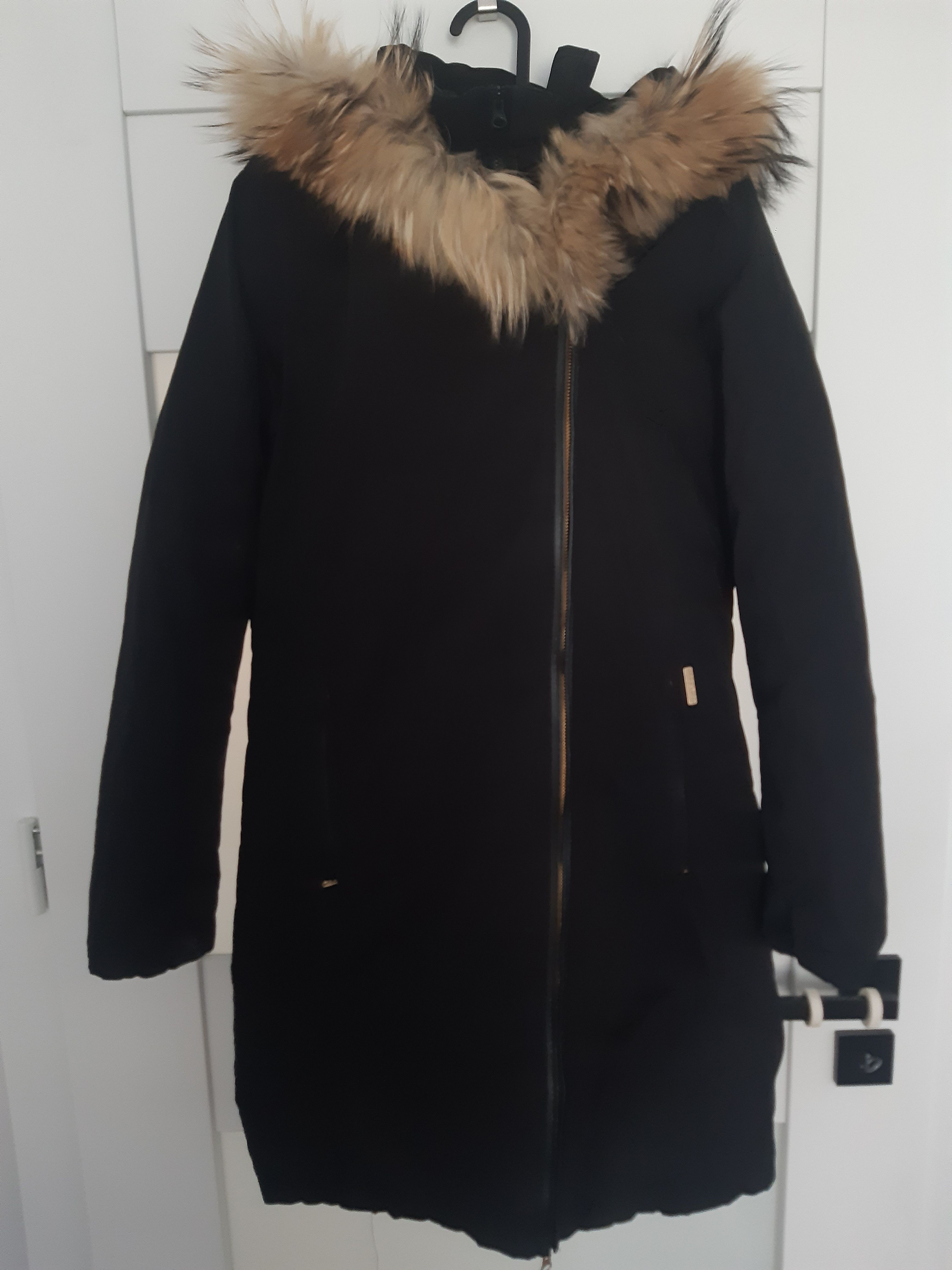 Woolrich Woolen Mills Black Long womens jacket Size S / US 4 / IT 40 - 1 Thumbnail
