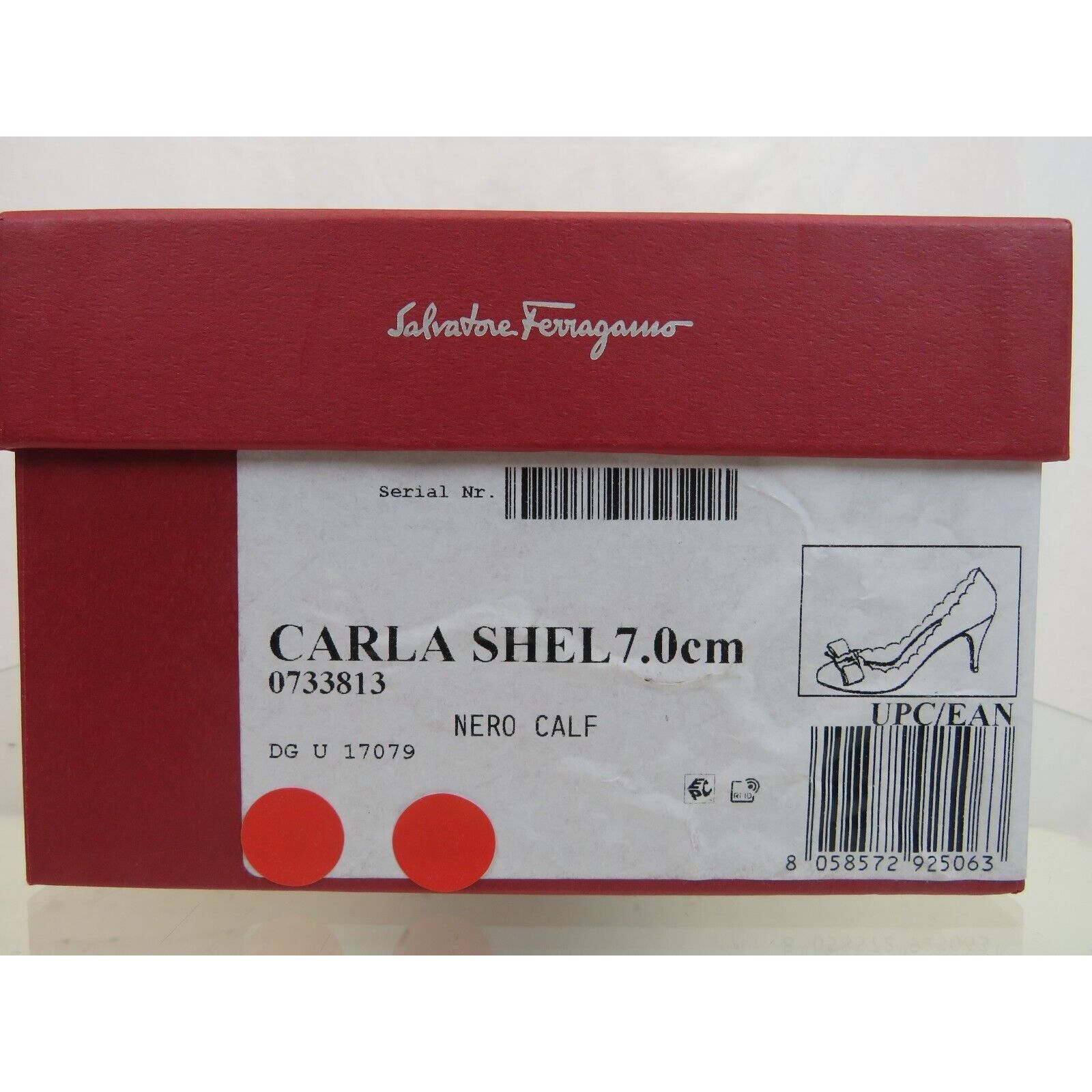 Salvatore Ferragamo CARLA SHELL BLACK LEATHER GOLD LOGO VARA BOW LOW PUMPS 9.5 B Size US 9.5 / IT 39.5 - 9 Thumbnail