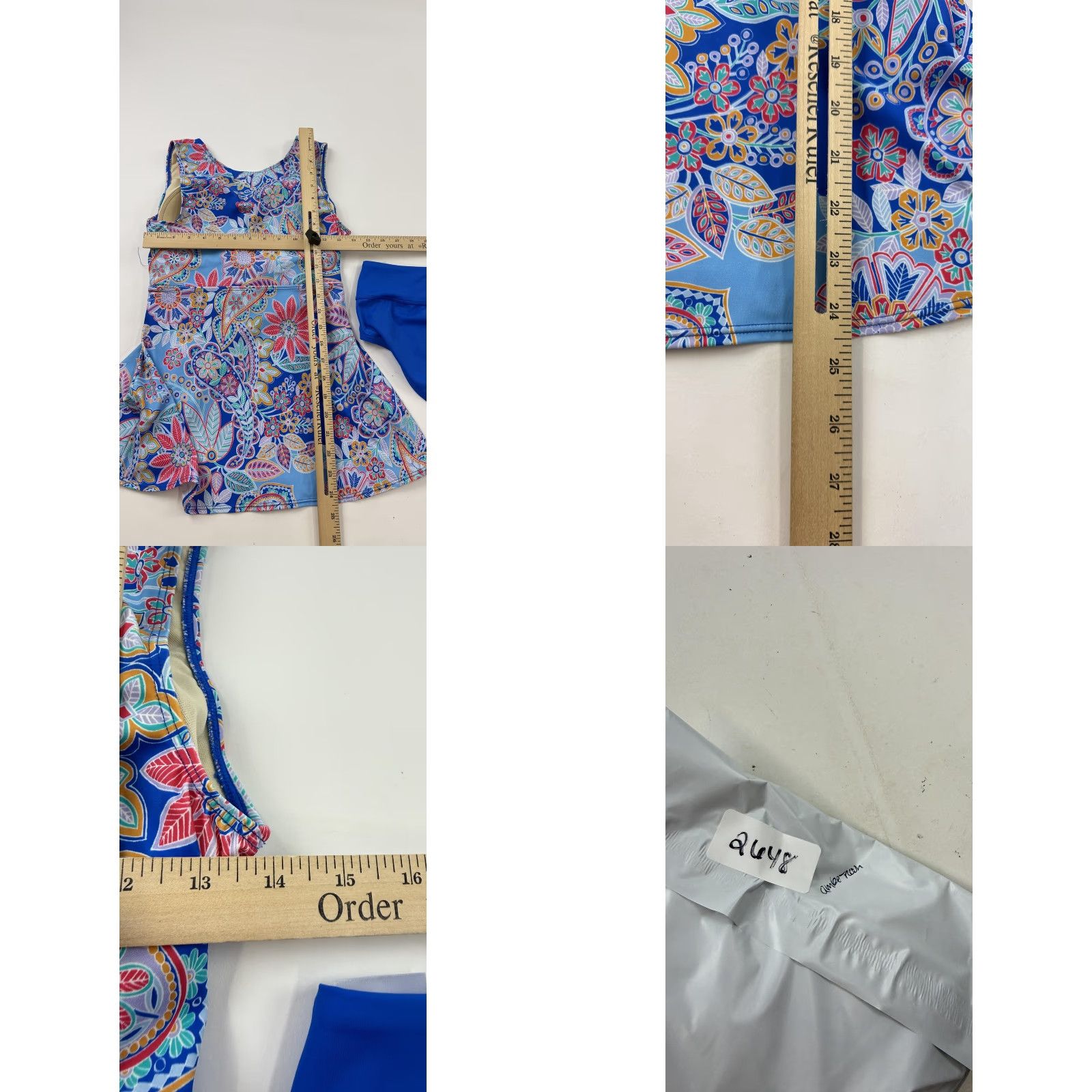 Vintage Ambernoon II Swimsuit Womens 12 Multi Floral Tankini Bikini Two Piece Set Size US 12 / IT 42 - 8 Thumbnail