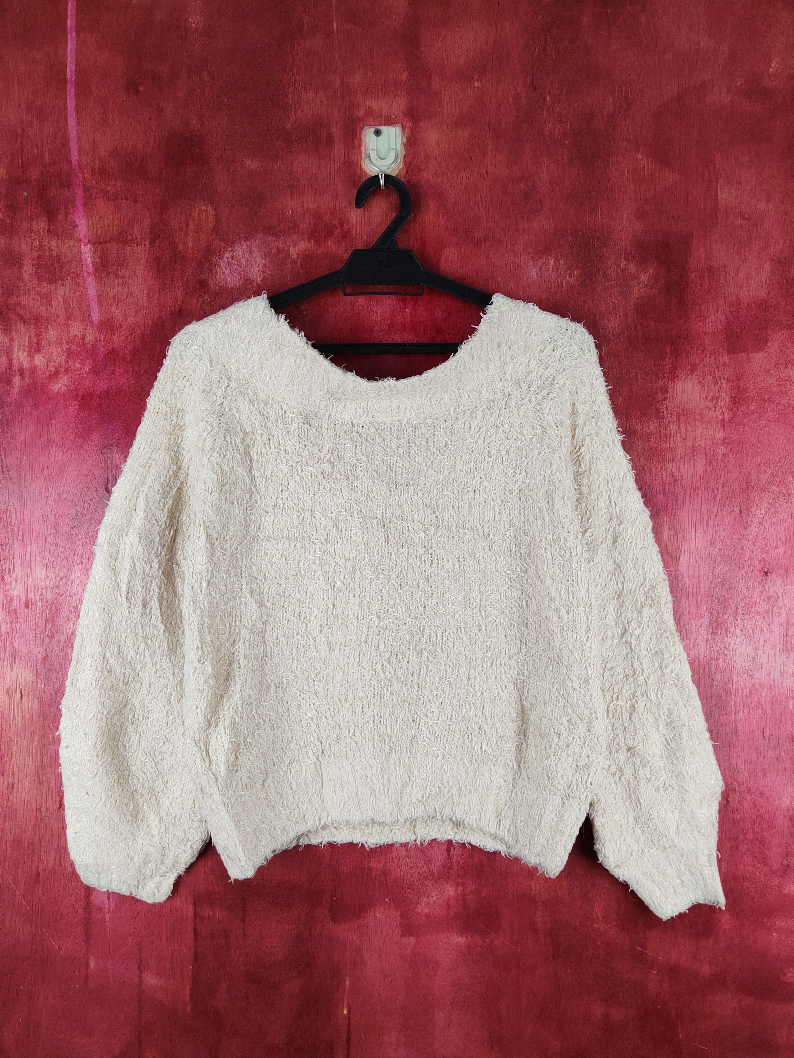 Japanese Brand Dosch Beige Shag Shaggy Fur Mohair Knitwear #S2180 Size S / US 4 / IT 40 - 7 Thumbnail