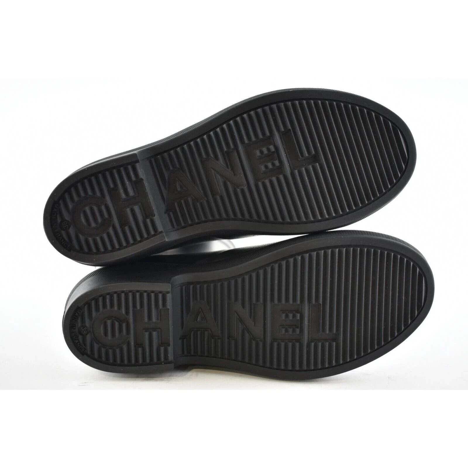 Chanel Chanel 19A Black Silver Grey CC Logo Short Mid Calf Pull On Size US 8 / IT 38 - 9 Thumbnail