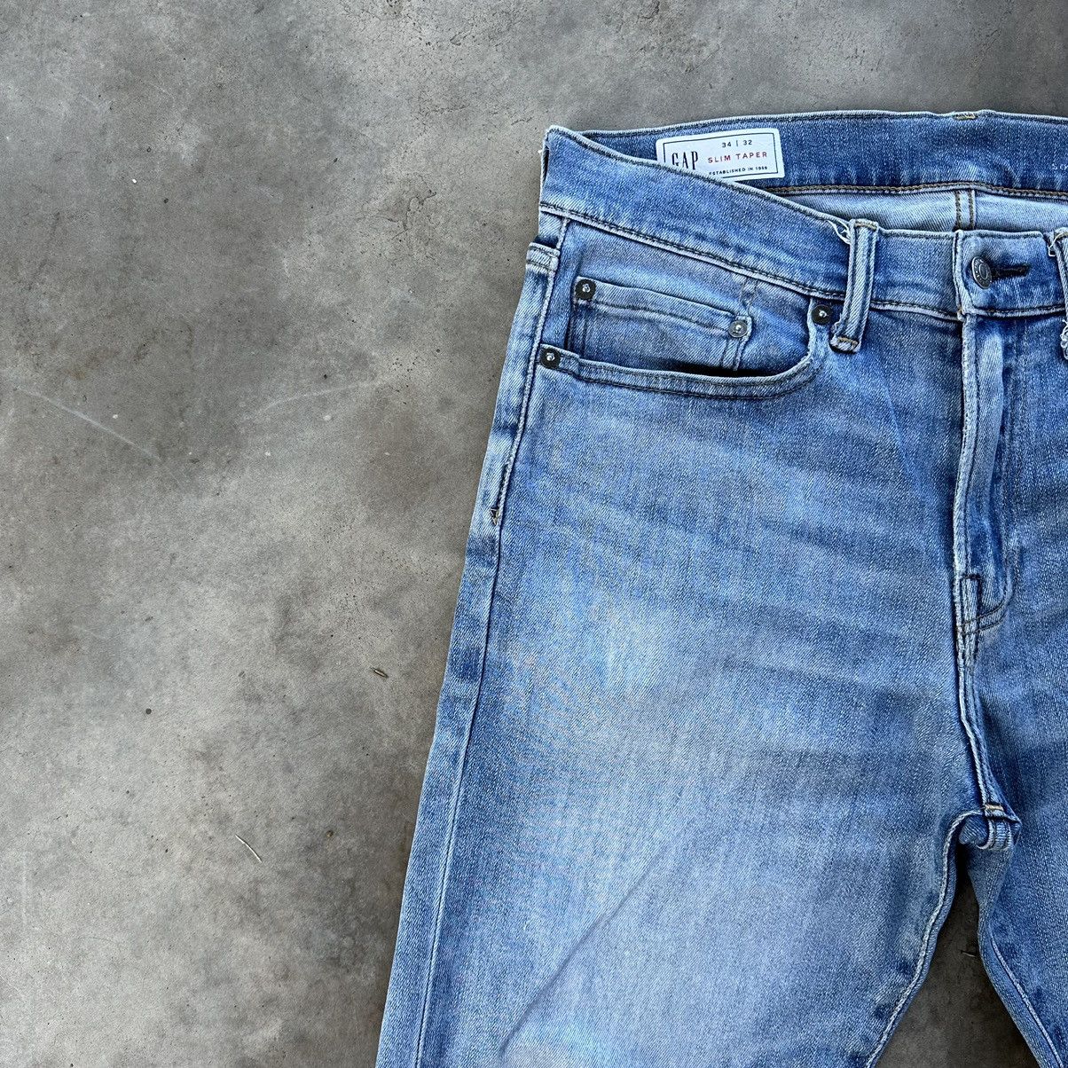Japanese Brand Vintage Japanese Faded Distressed Denim Jean Pant W32 Size US 32 / EU 48 - 4 Thumbnail