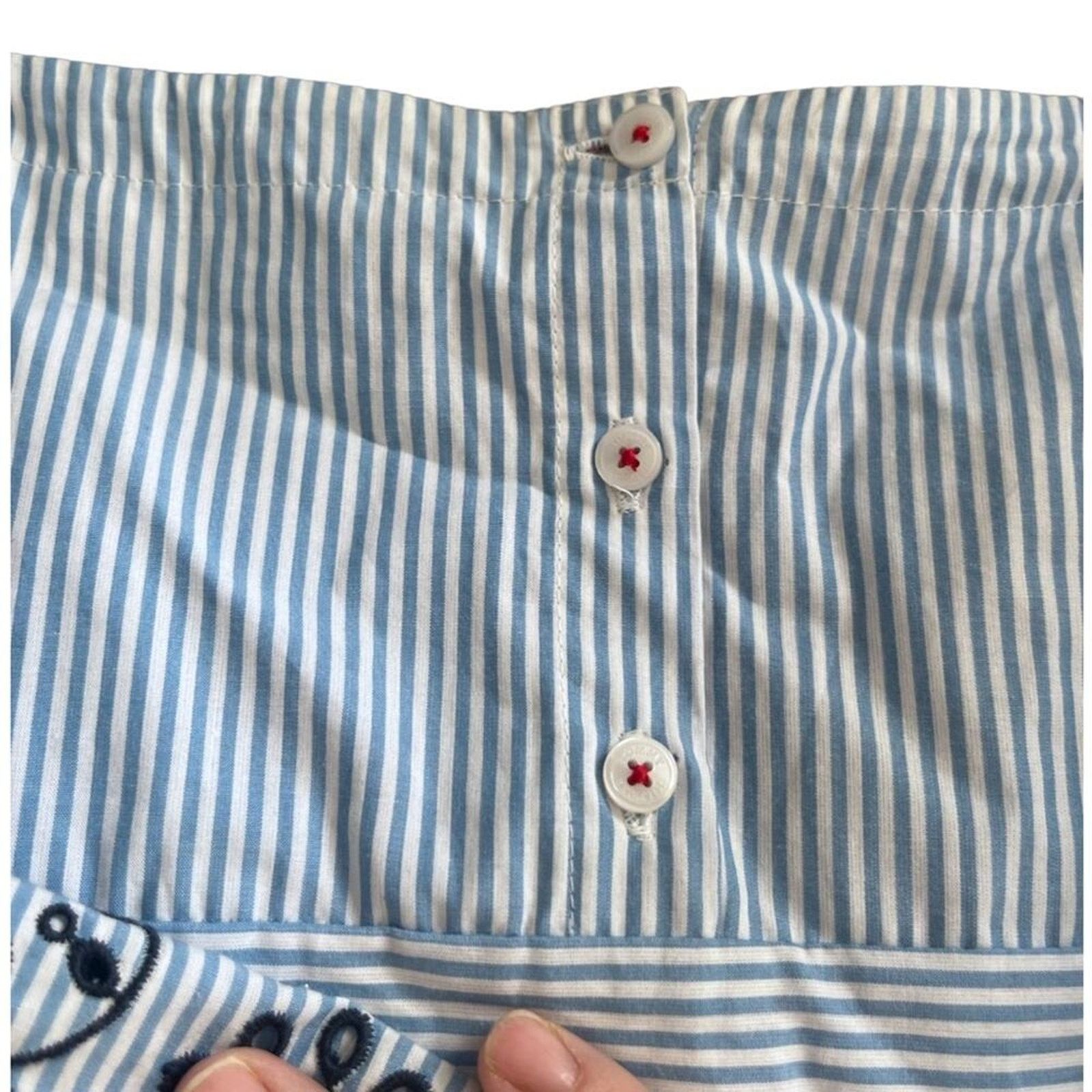 Tommy Hilfiger Tommy Hilfiger Ticking Striped Dress, Eyelet Embroidery Size S / US 4 / IT 40 - 3 Thumbnail