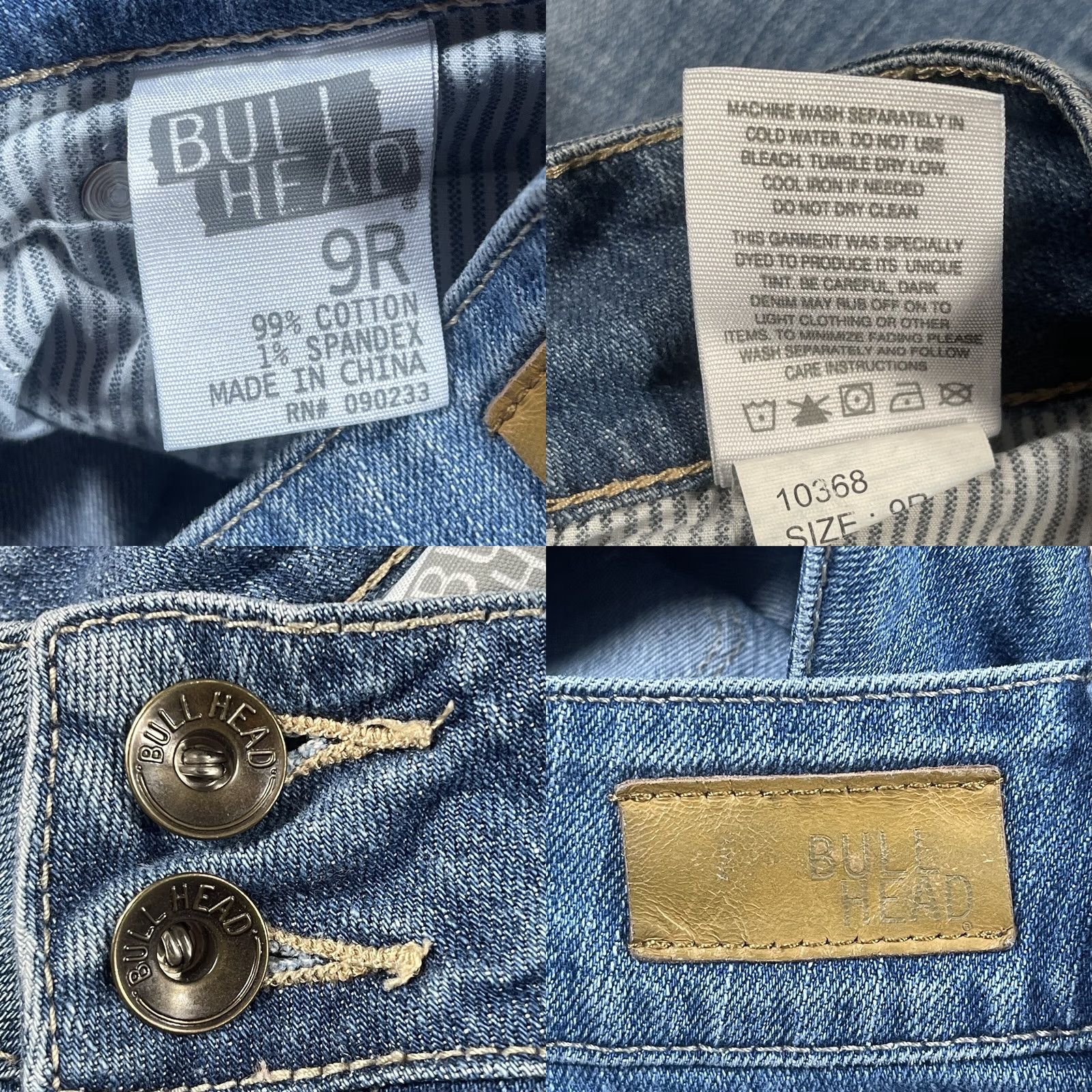 Vintage Bull Head Jeans Womens 9R Marin Flare Leg Mid Rise Stretch Blue Denim Pants Jeans Size 30" / US 8 / IT 44 - 9 Thumbnail