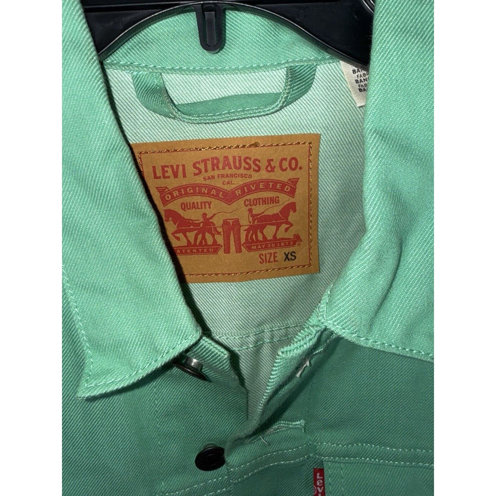 Levi's Levi’s Premium Original Trucker Jacket Green Womens XS Denim Size XS / US 0-2 / IT 36-38 - 5 Thumbnail