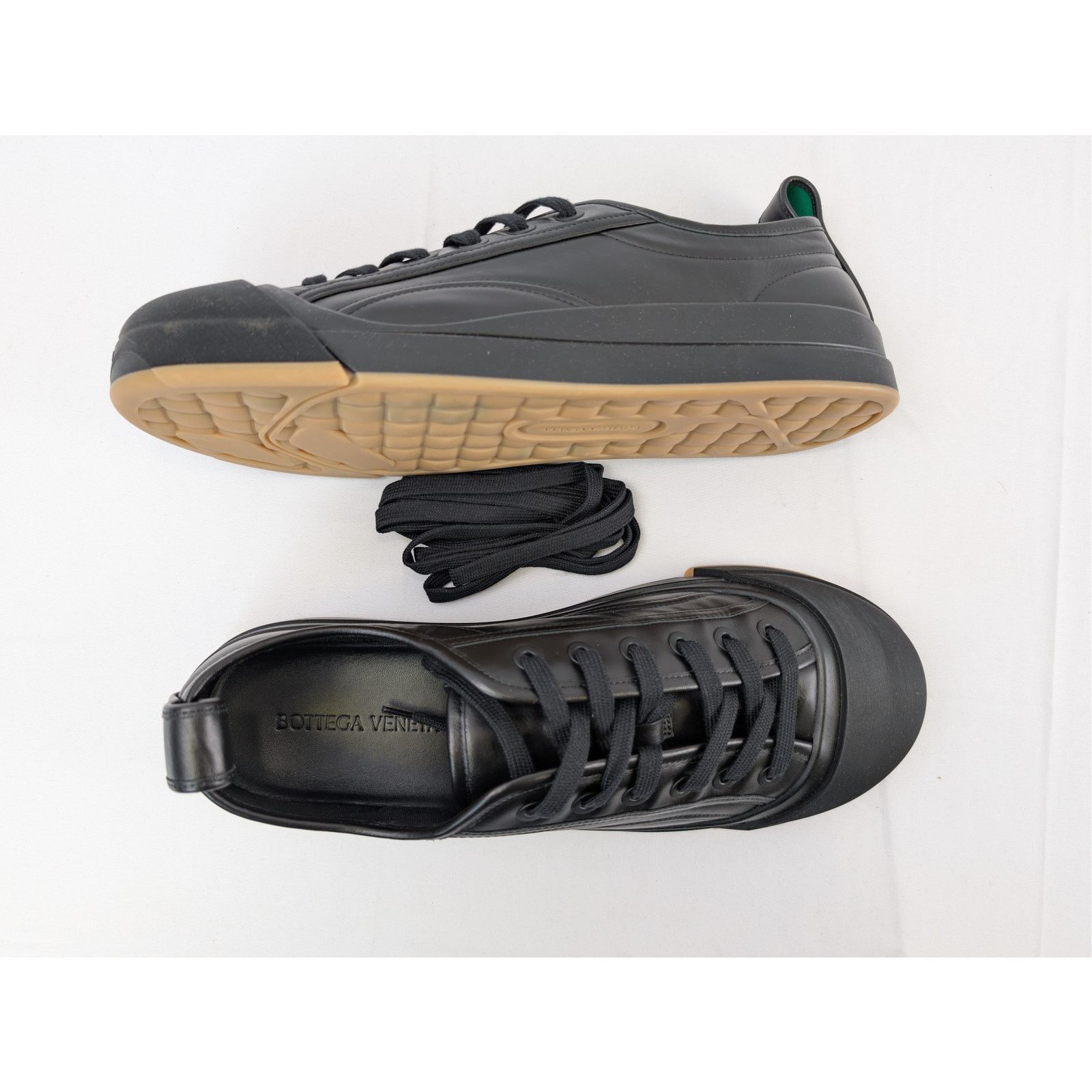 Bottega Veneta o1rshd1 City Calfskin Vulcan Sneakers in Black Size US 12 / EU 45 - 1 Thumbnail