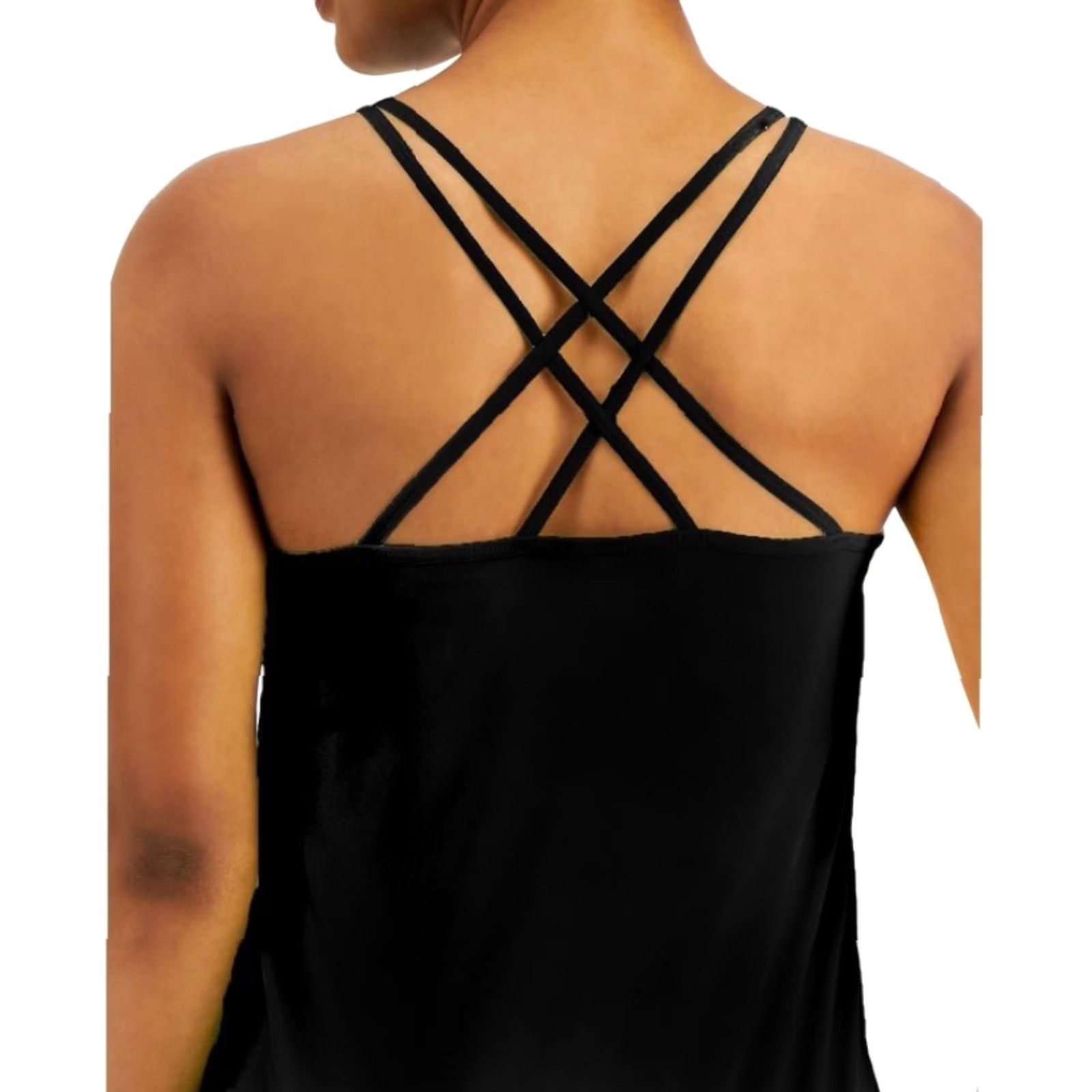 Vintage Ideology Tank Top - 2XL Black Sleeveless Scoop Neck Strappy Back Shirt Women Casual Gym Yoga 90s? Size XXL / US 16-18 / IT 52-54 - 2 Thumbnail