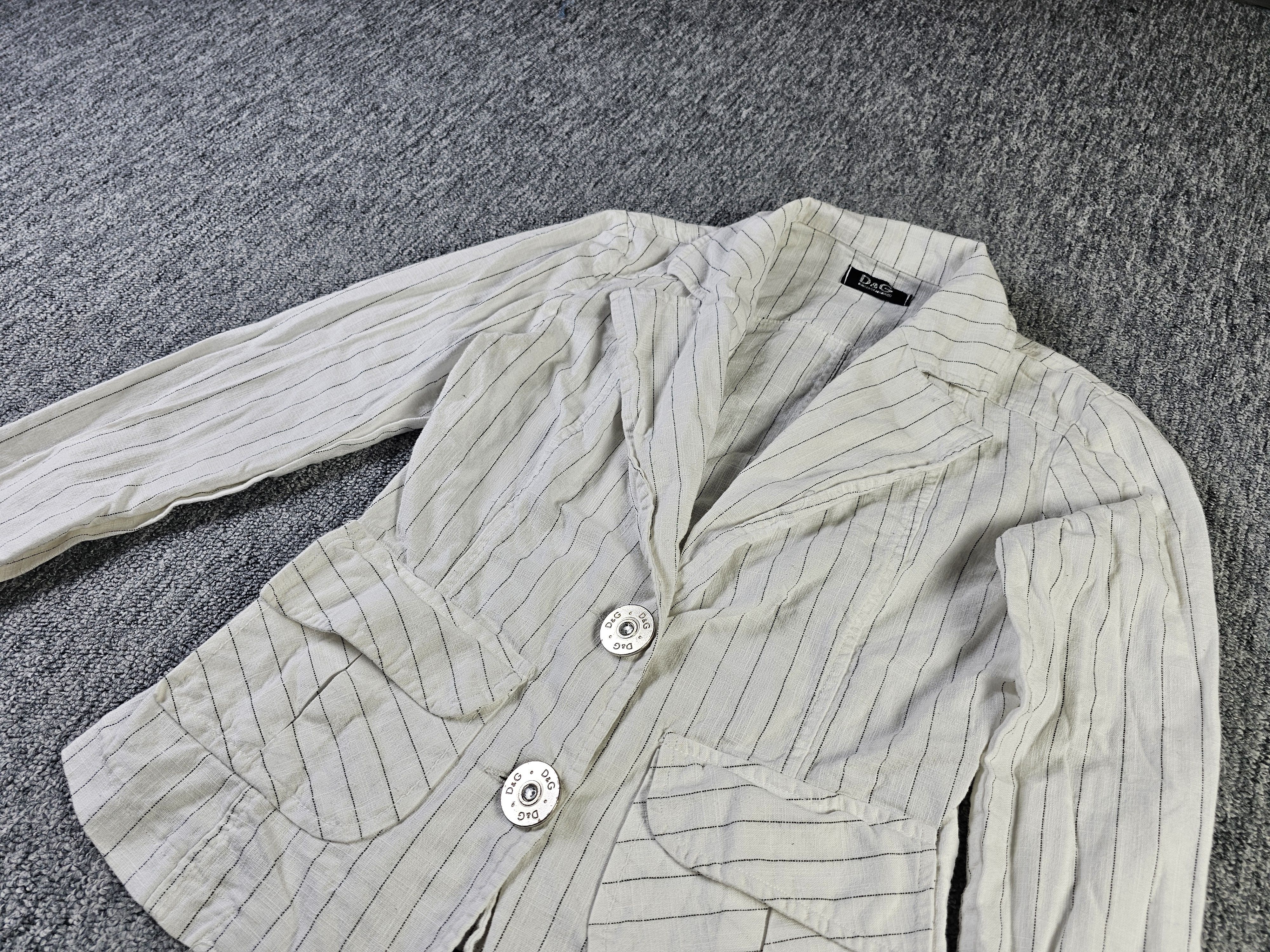 Dolce & Gabbana D&G Dolce & Gabbana Y2K Rhinestone Pinstripe Blazer Italy L Size L / US 10 / IT 46 - 6 Thumbnail