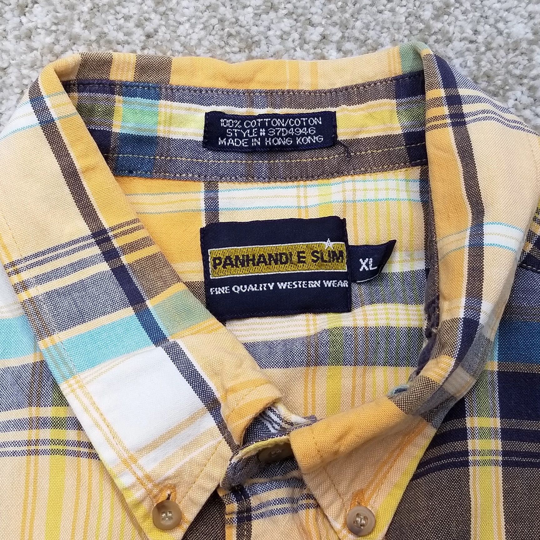 Vintage VINTAGE Panhandle Slim Shirt Mens XL Orange Short Sleeve Plaid Button-Up Casual (Adult) Mens Size US XL / EU 56 / 4 - 4 Thumbnail