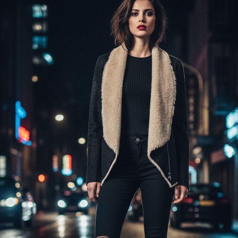 The Kooples The Kooples Faux Shearling Jacket sherpa lined black Size S / US 4 / IT 40 - 1 Thumbnail