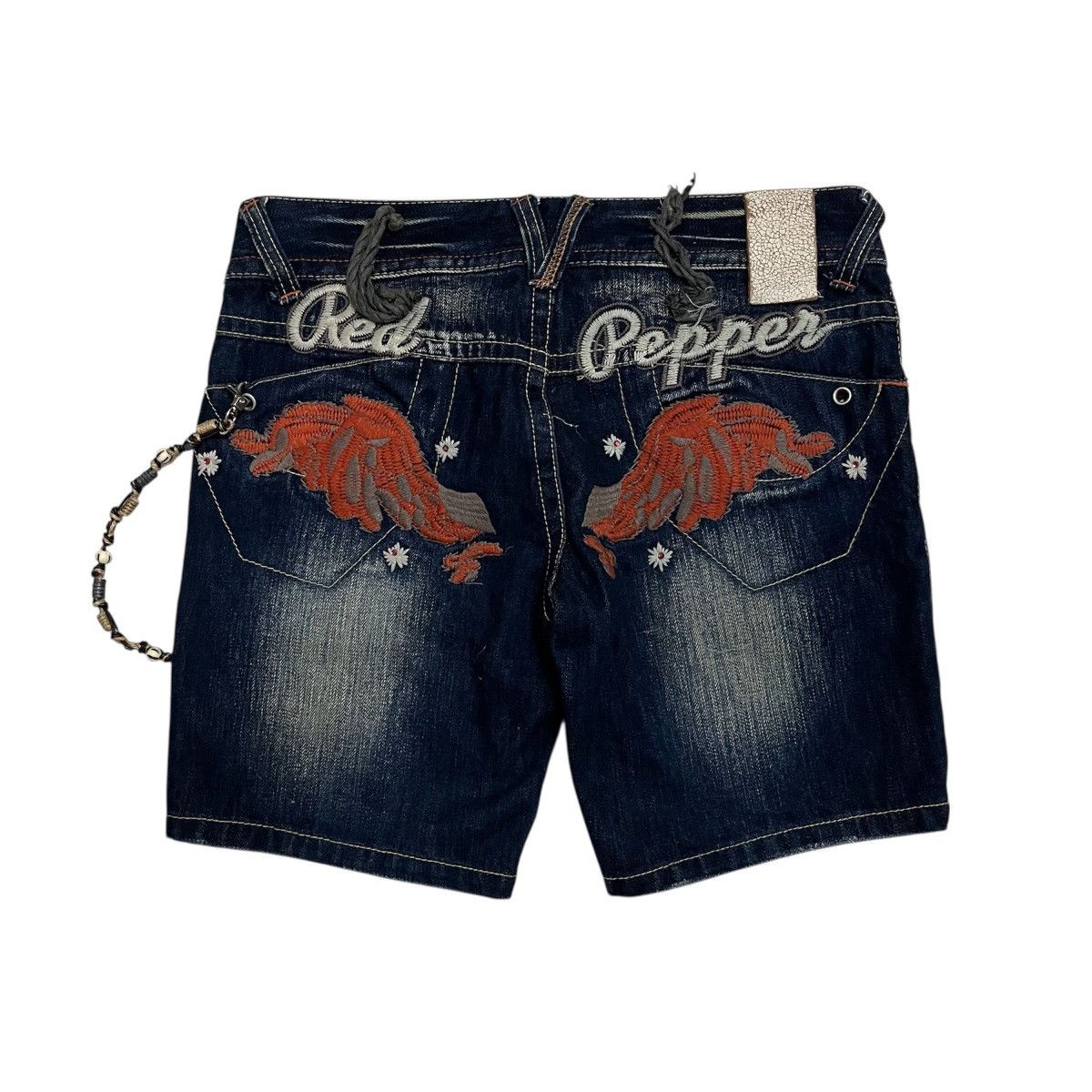 Hysteric Glamour Red Pepper Shorts Jeans Wing Embroidery Punk Denim Grunge Size 27" / US 4 / IT 40 - 1 Thumbnail