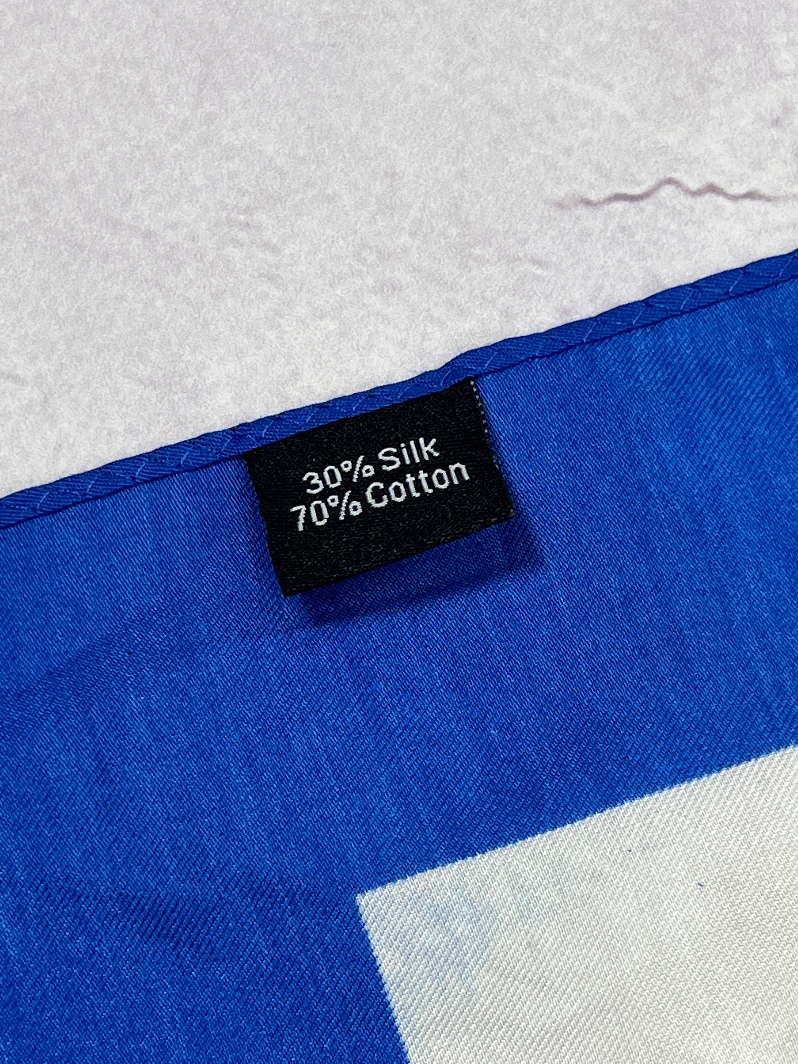 Designer × Jacob Cohen Jacob Cohen Square Scarf Ocean Sea Cotton & Silk Size ONE SIZE - 4 Thumbnail