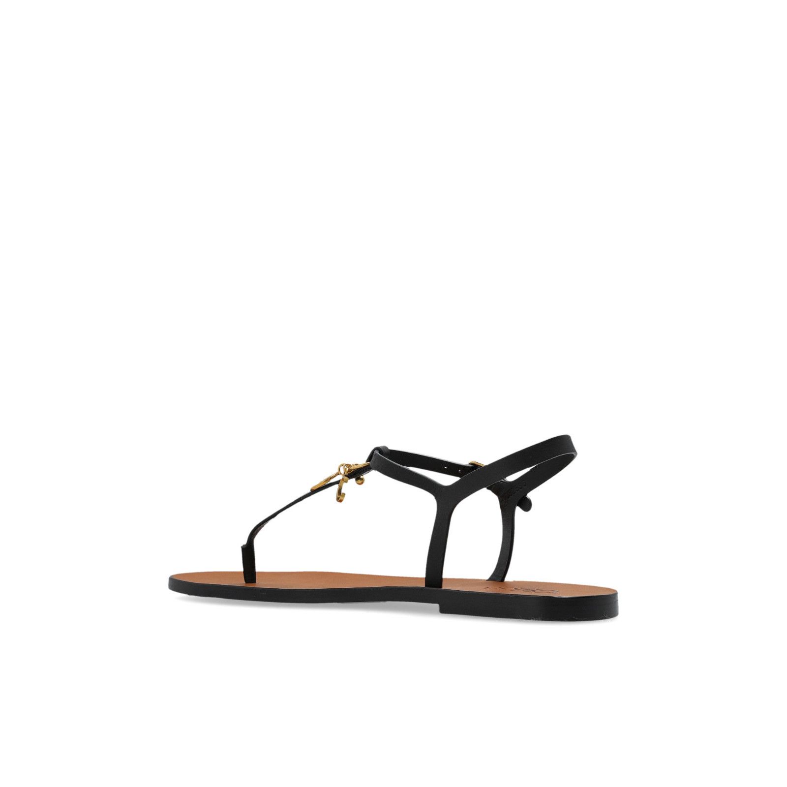 Chloe Charms Black Leather Sandals New & Authentic (Women's
