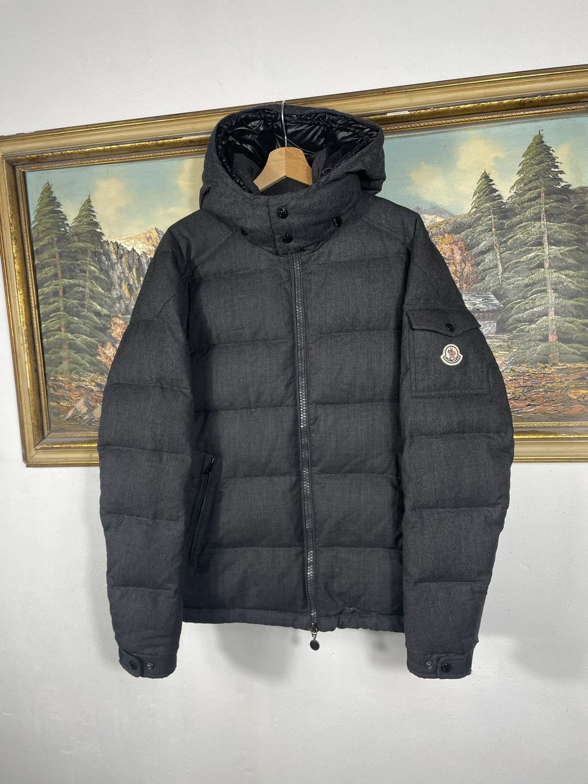 Designer × Moncler Moncler Montgenevre Giubbotto Grey Puffer Hoodie Size US XL / EU 56 / 4 - 3 Thumbnail